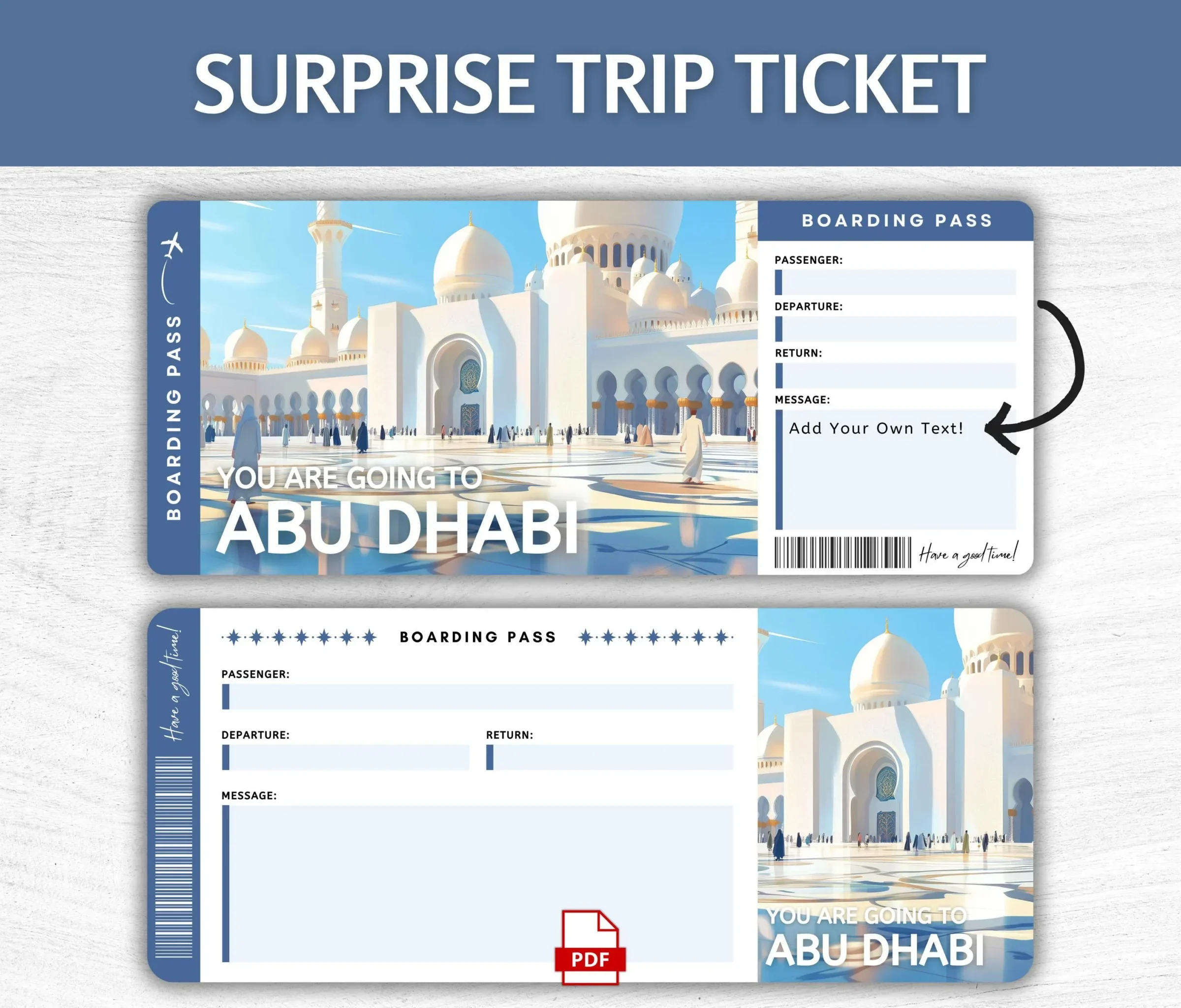Printable Abu Dhabi Boarding Pass