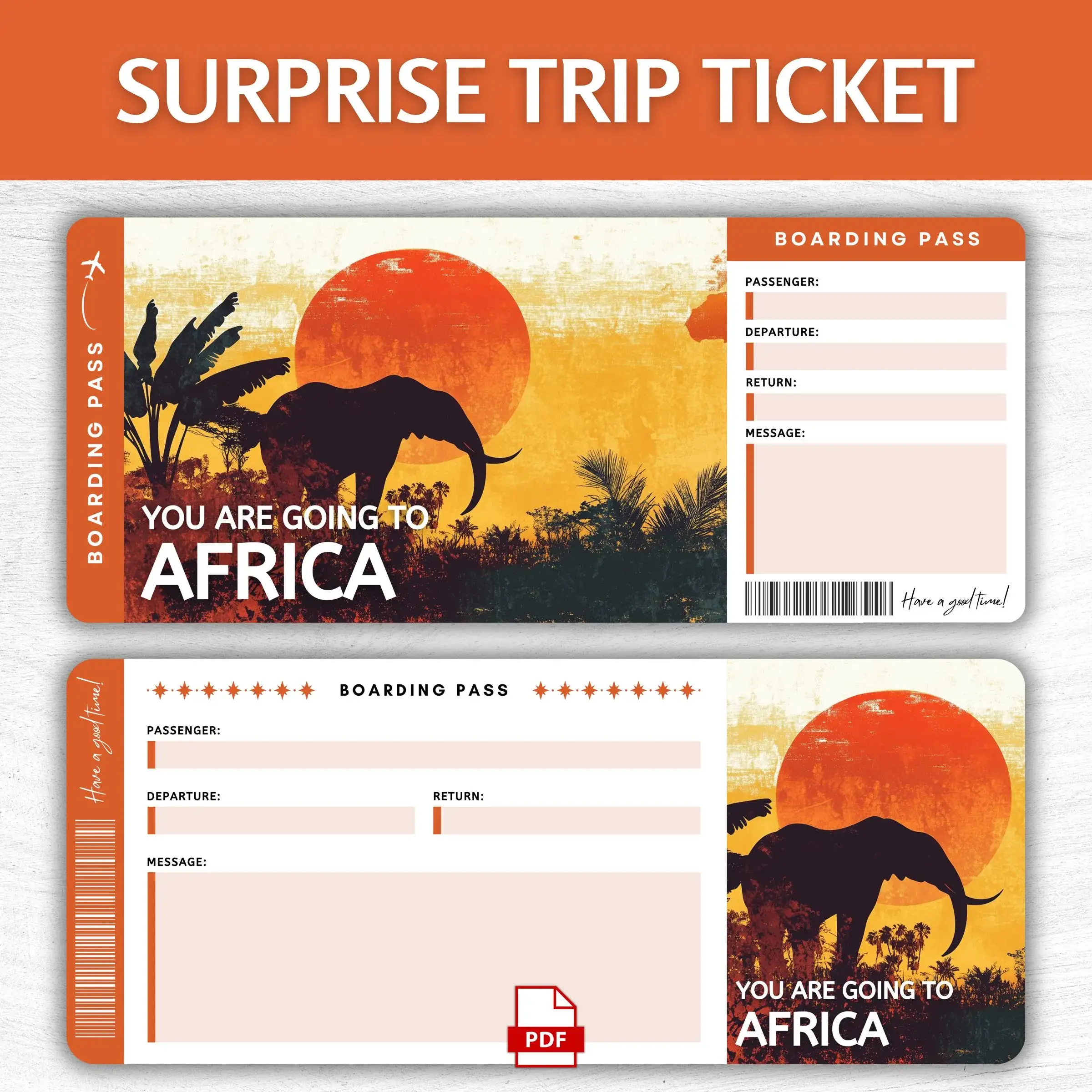 Printable Africa Boarding Pass