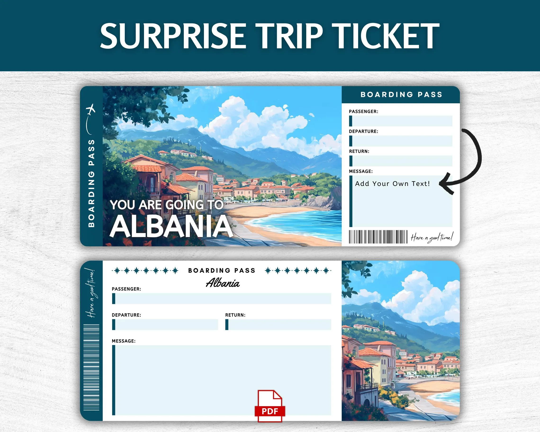 Printable Albania Boarding Pass