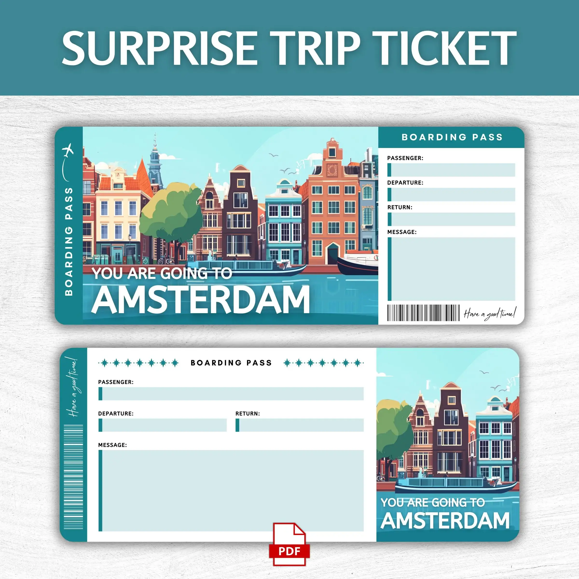Printable Amsterdam Boarding Pass