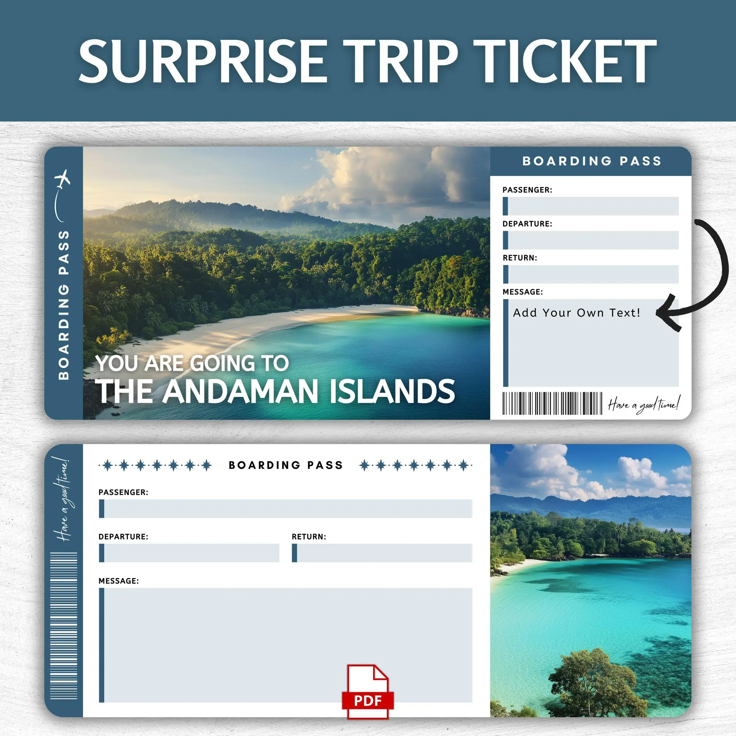 Printable Andaman Islands Boarding Pass