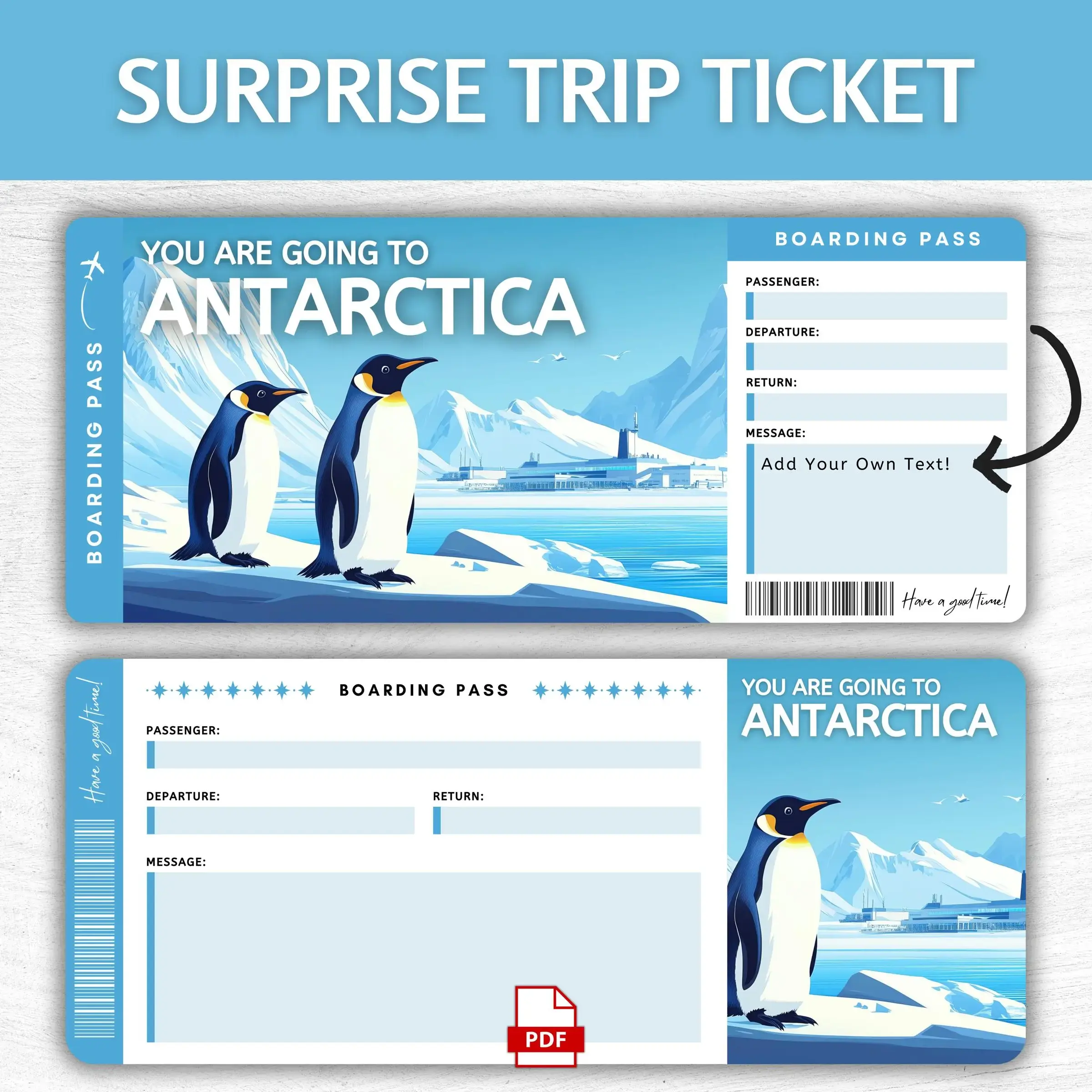 Printable Antarctica Boarding Pass