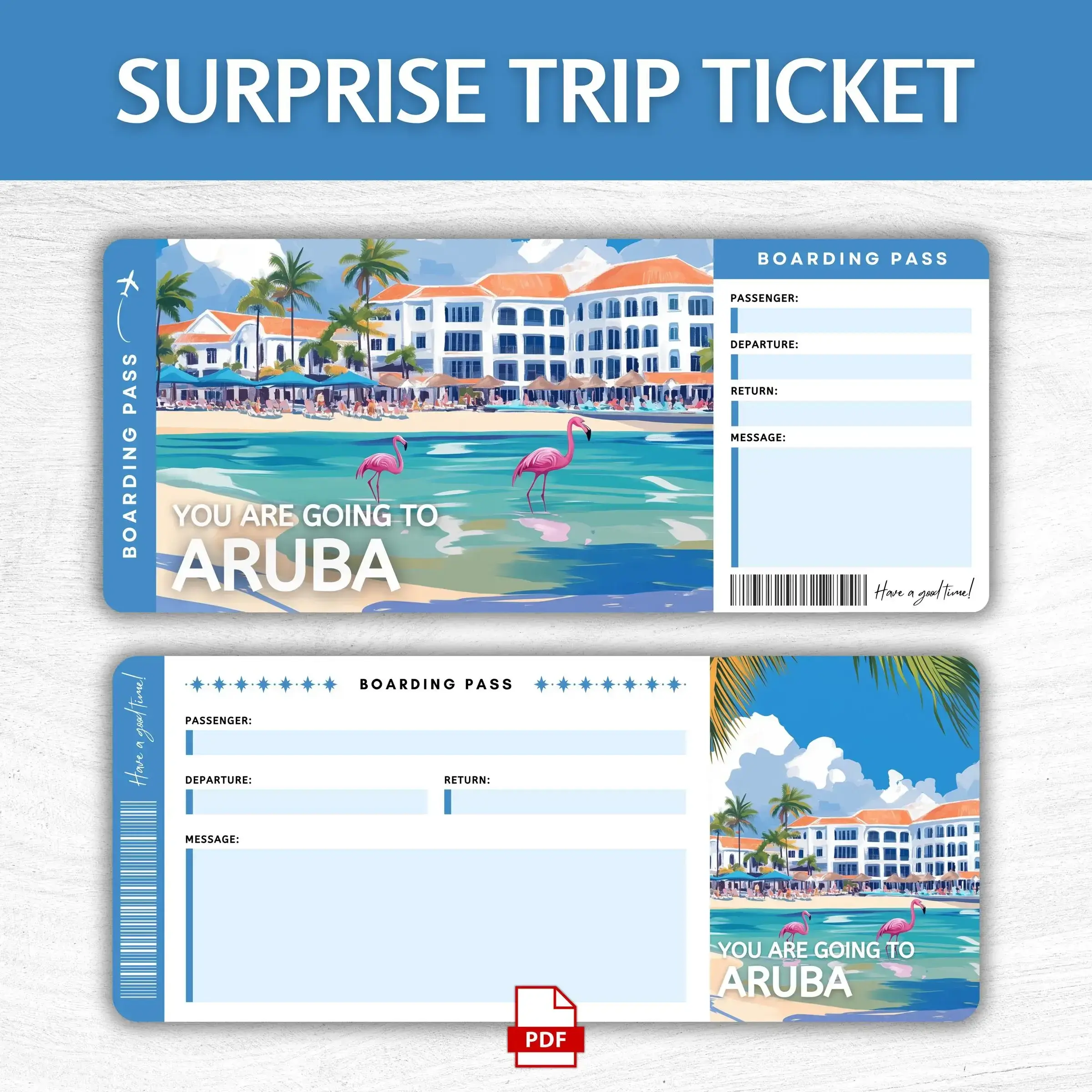 Printable Aruba Boarding Pass