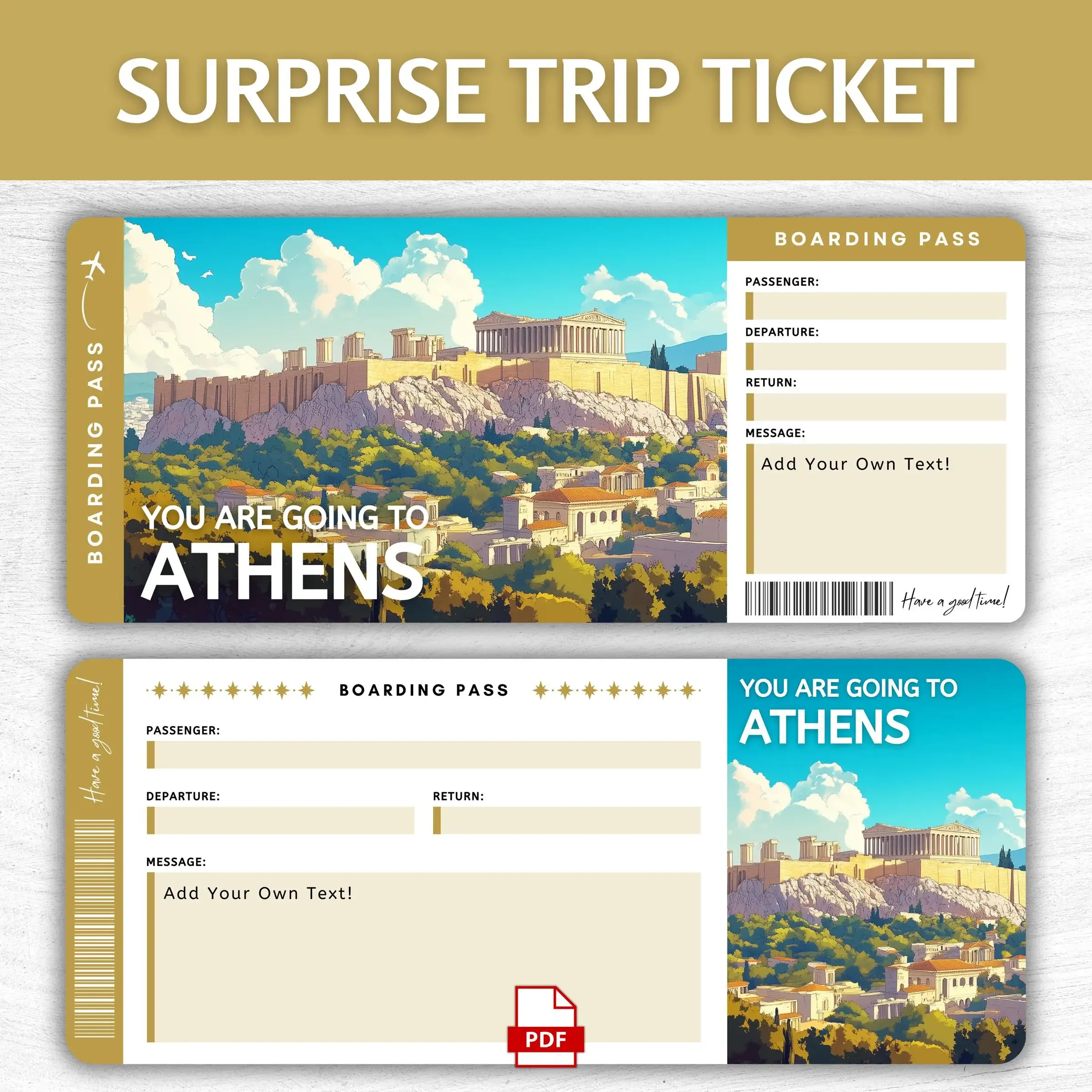 Printable Athens Boarding Pass