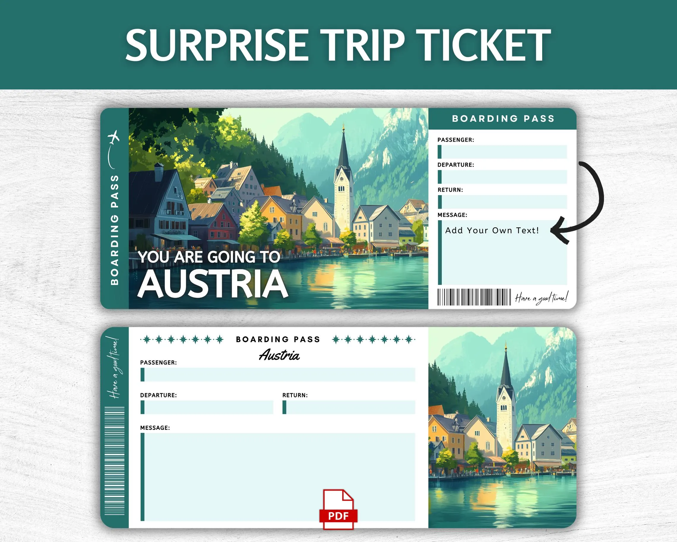 Printable Austria Boarding Pass