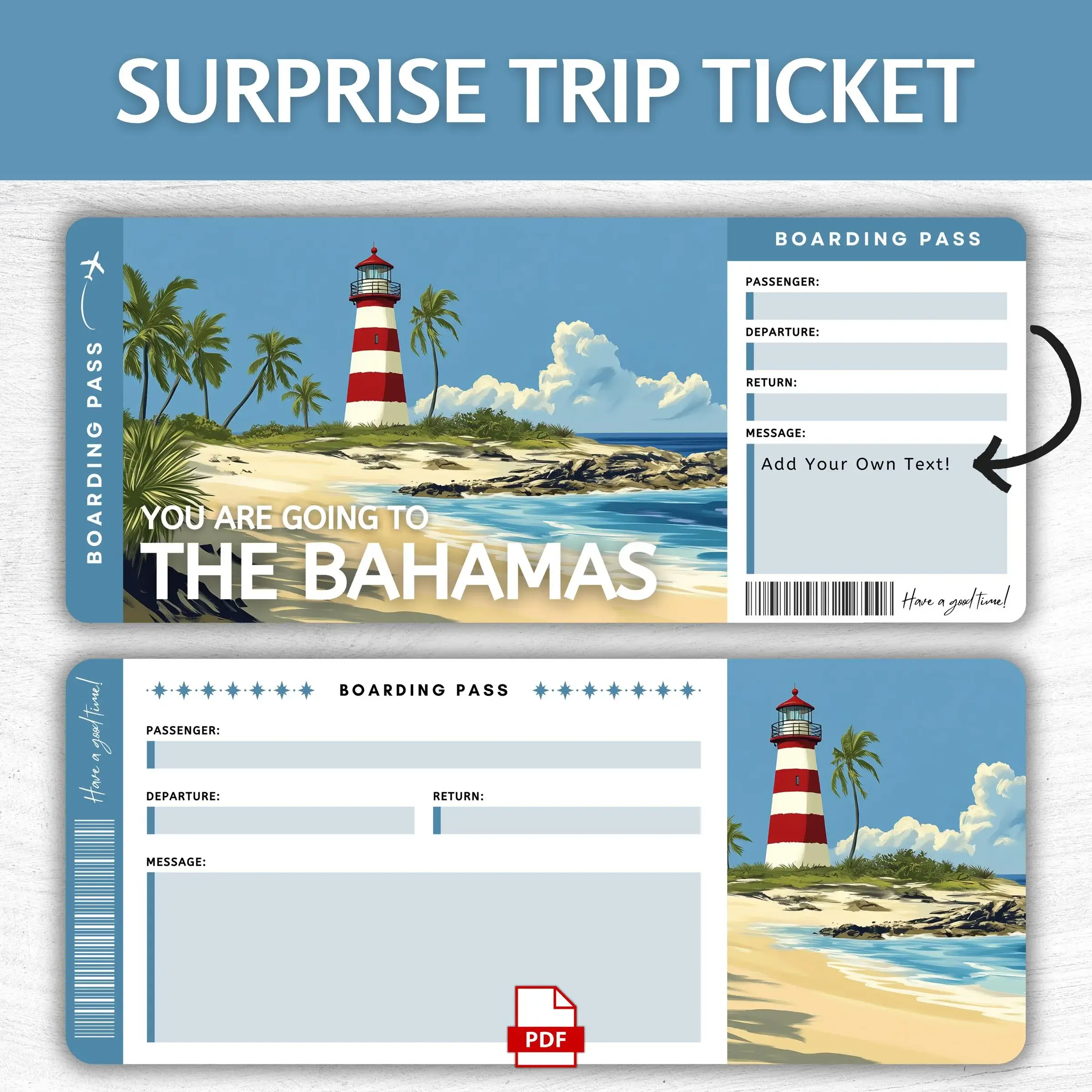 Printable Bahamas Boarding Pass