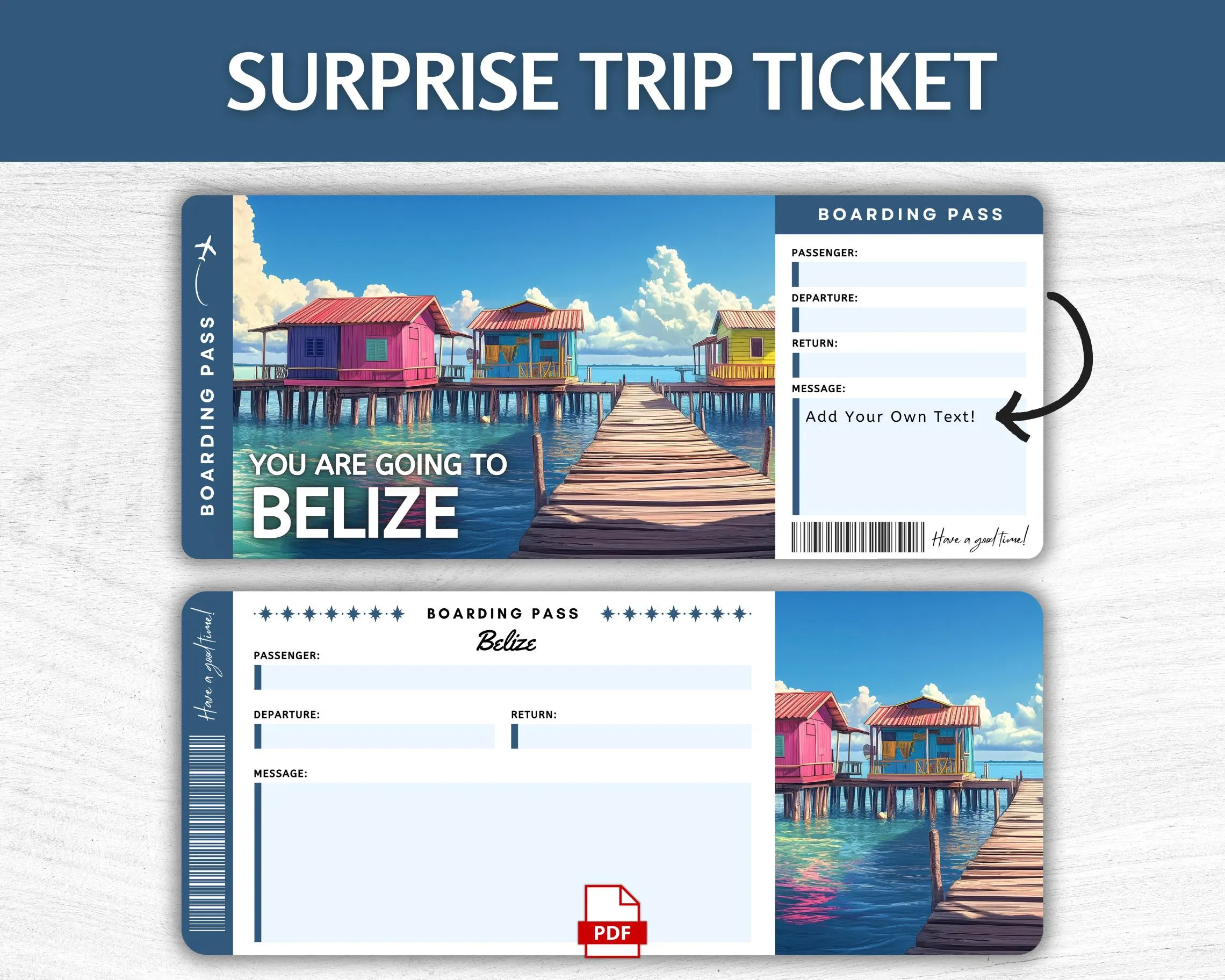 Printable Belize Boarding Pass