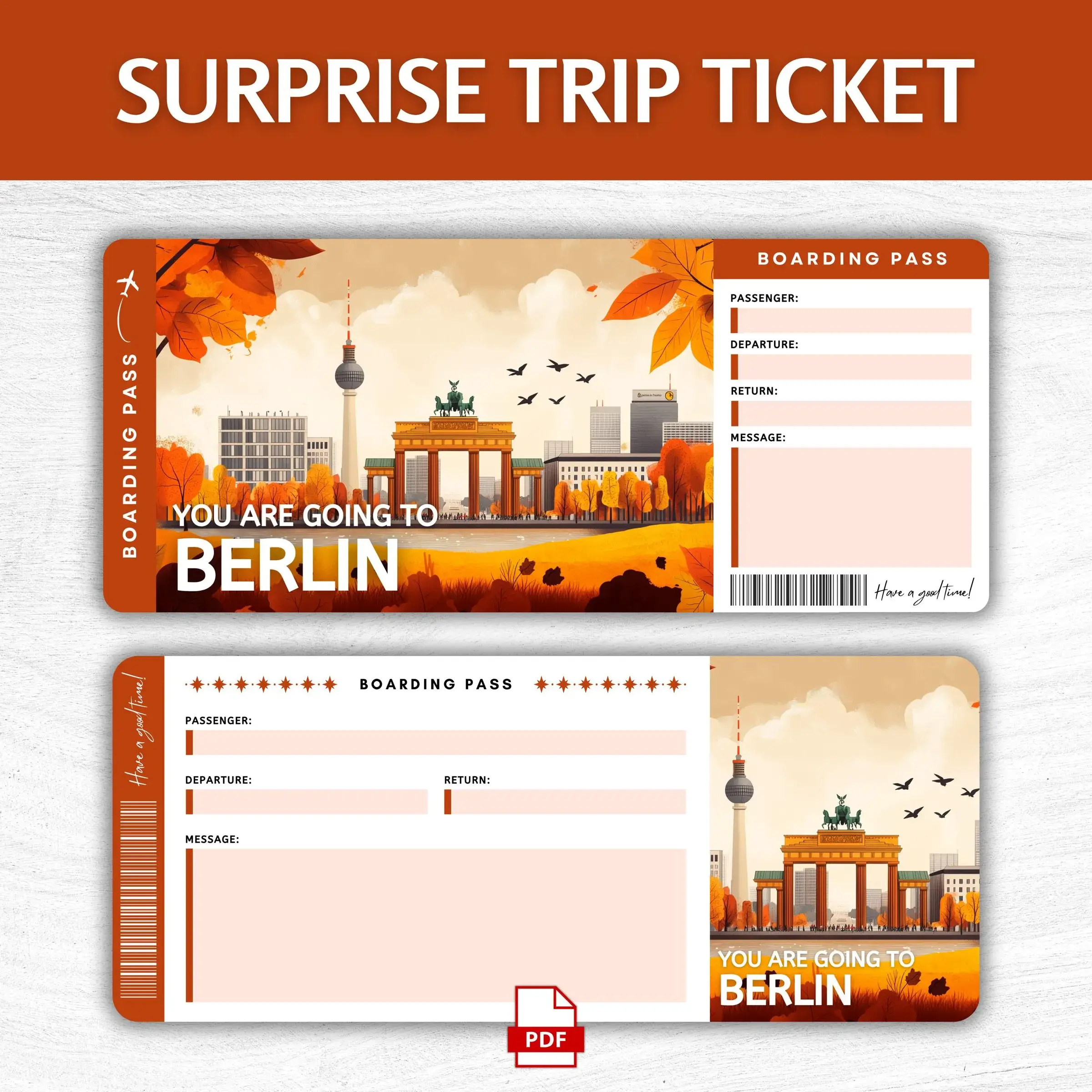 Printable Berlin Boarding Pass