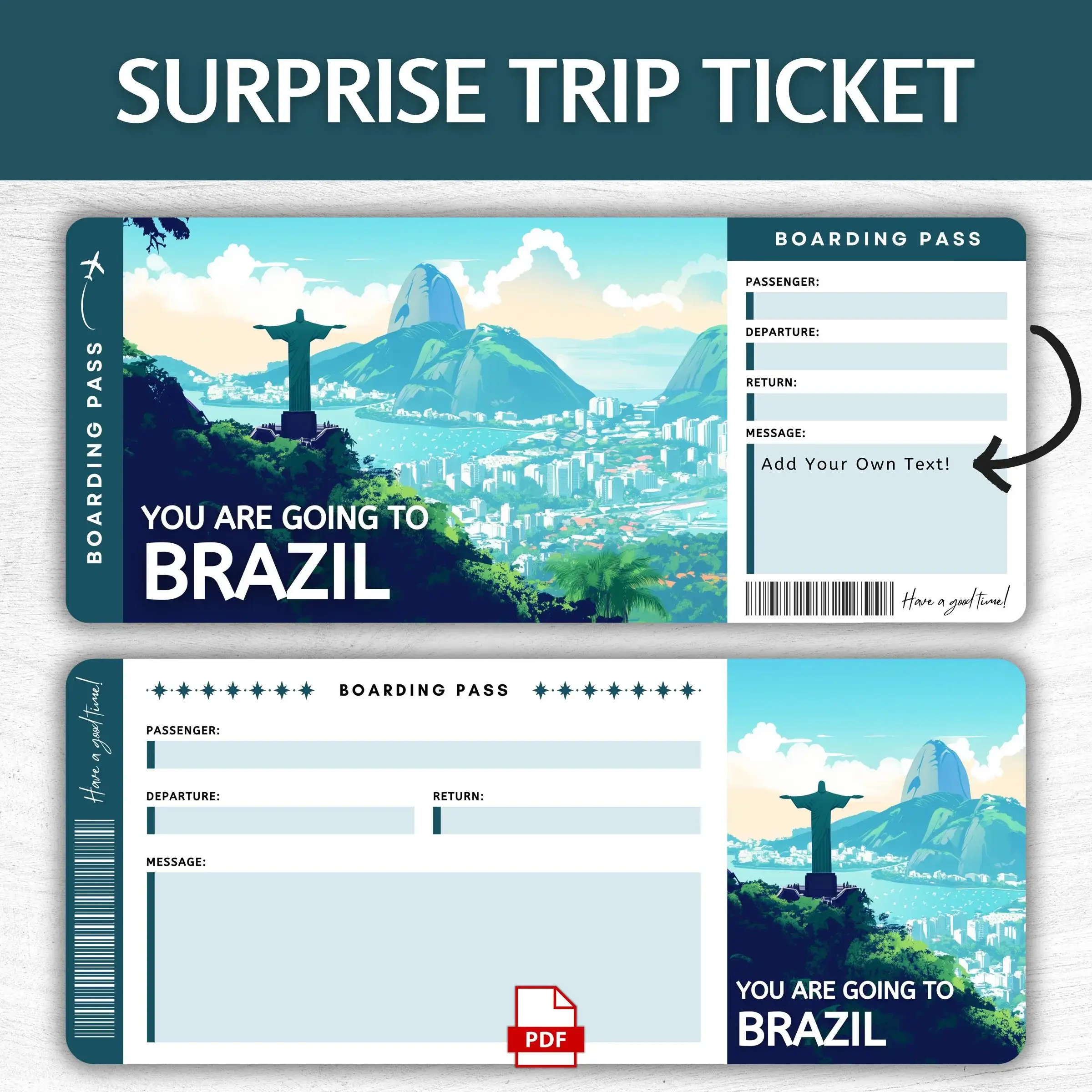 Printable Brazil Boarding Pass