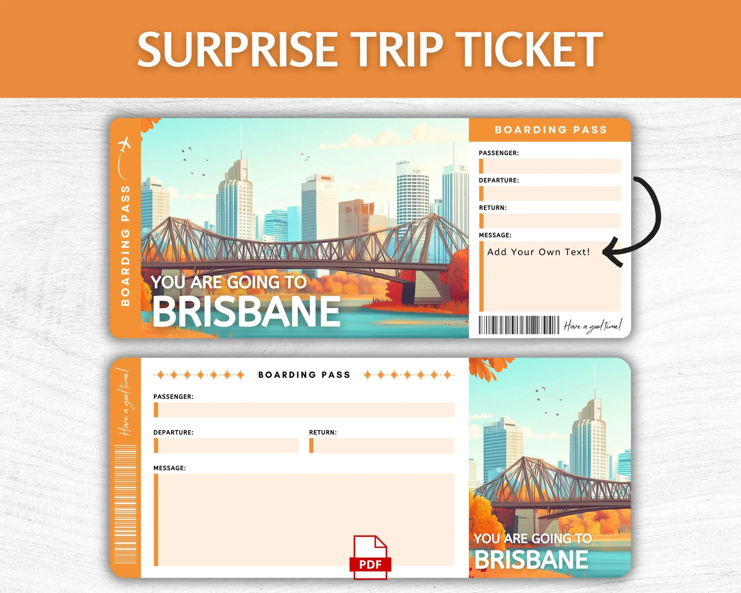 Printable Brisbane Boarding Pass