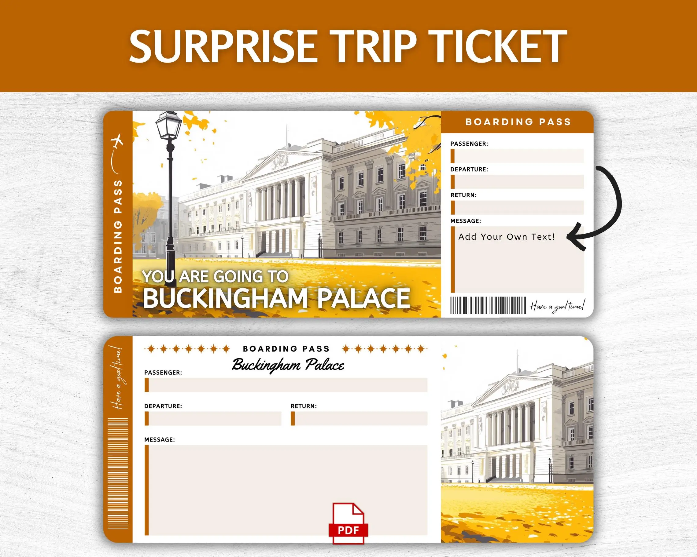 Printable Buckingham Palace Boarding Pass