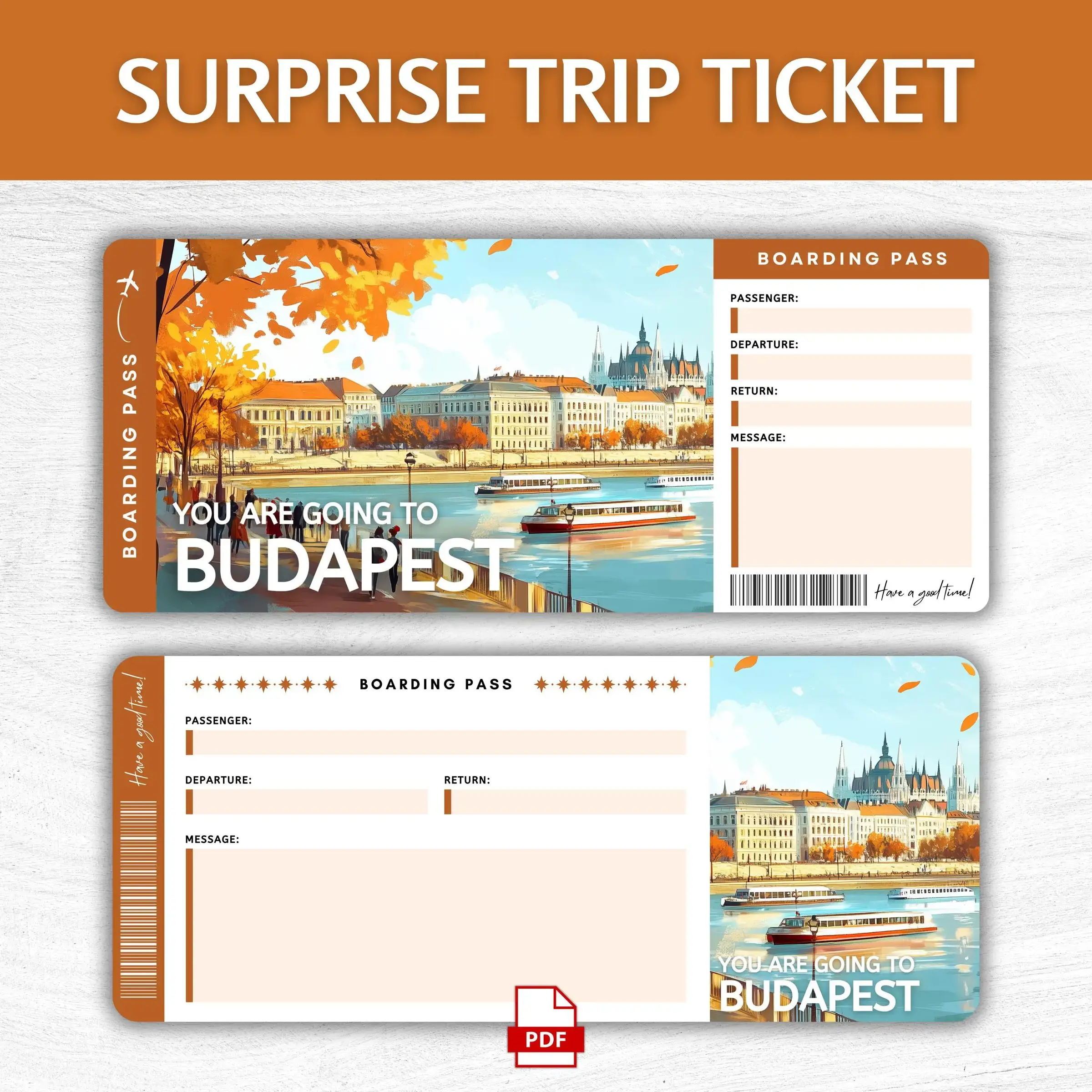 Printable Budapest Boarding Pass