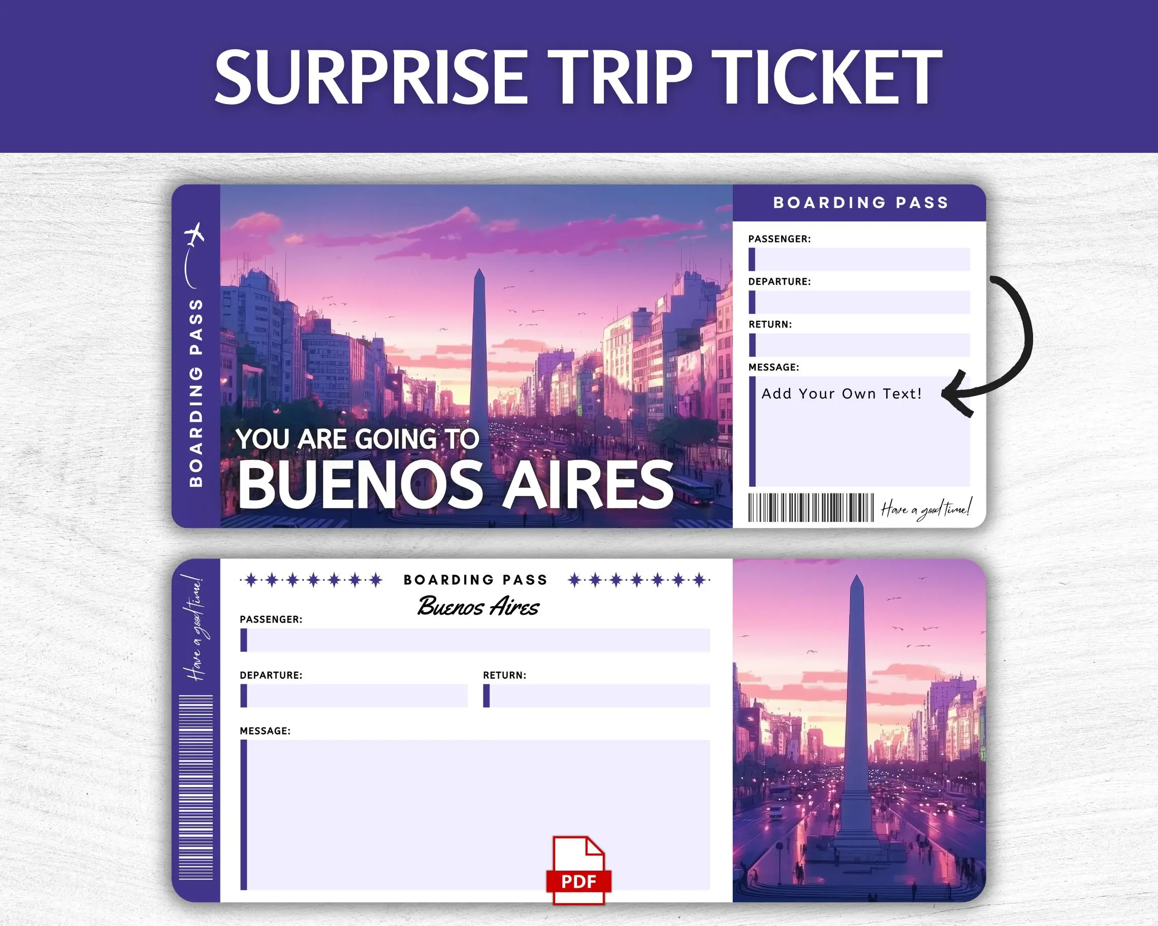 Printable Buenos Aires Boarding Pass