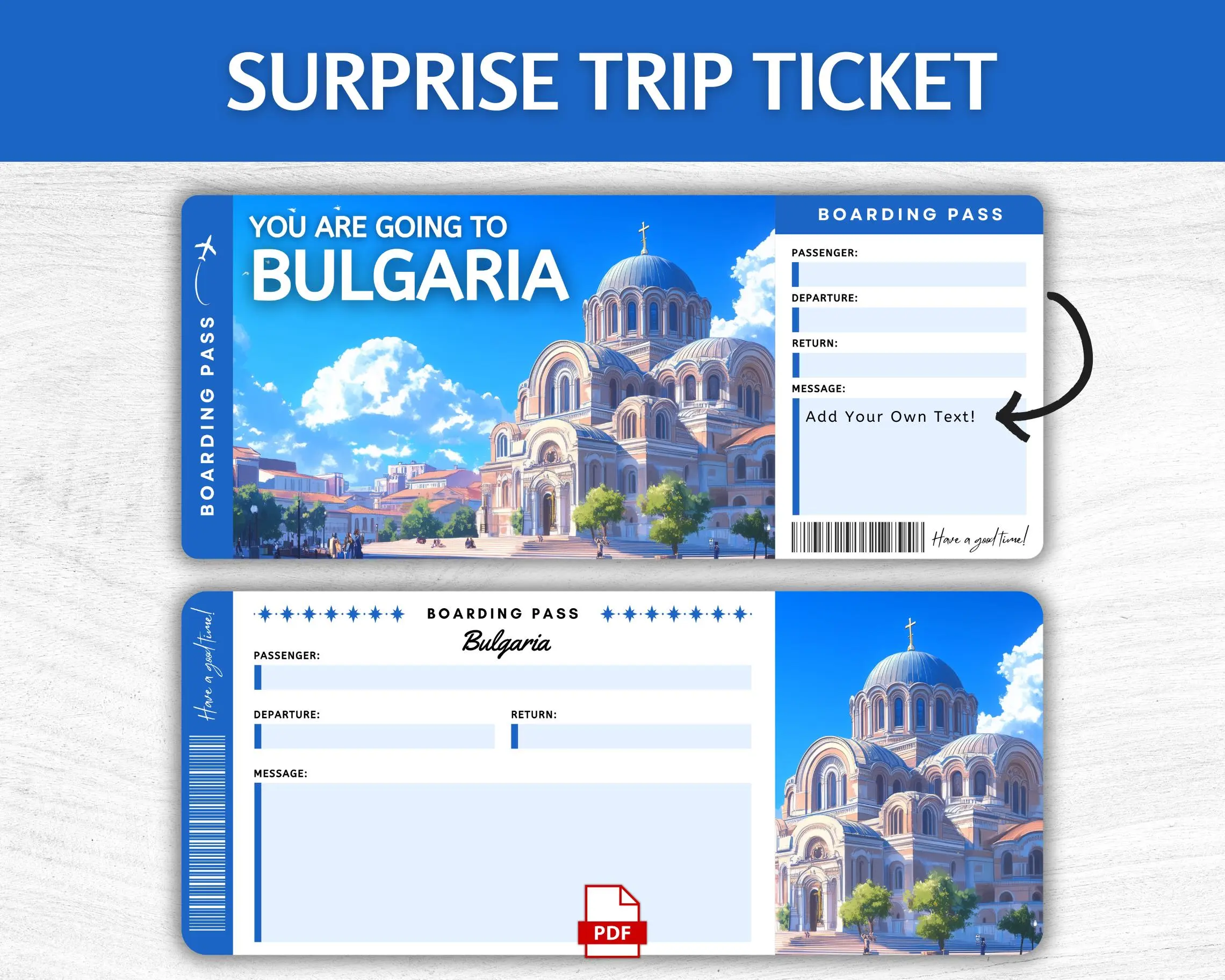 Printable Bulgaria Boarding Pass
