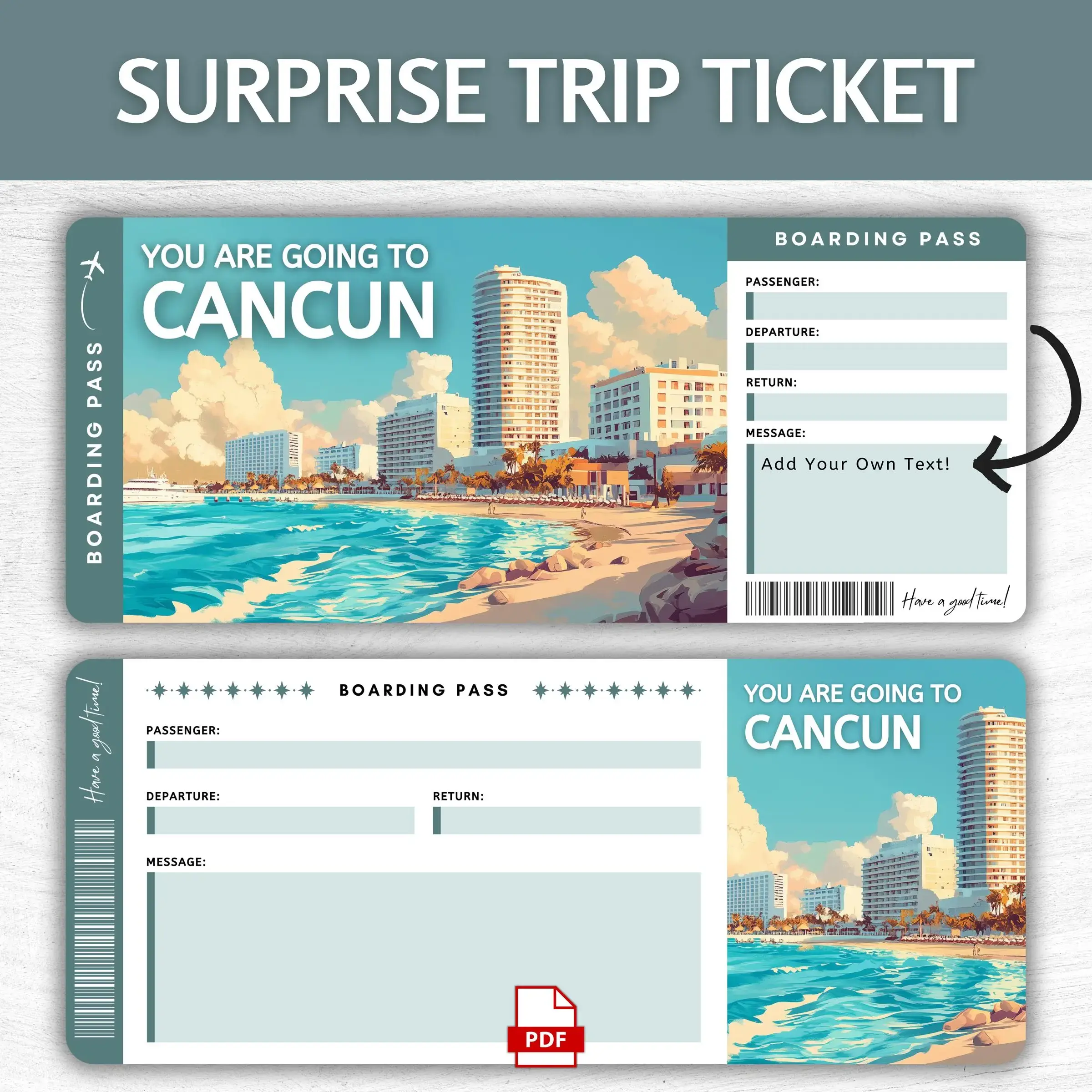 Printable Cancun Boarding Pass