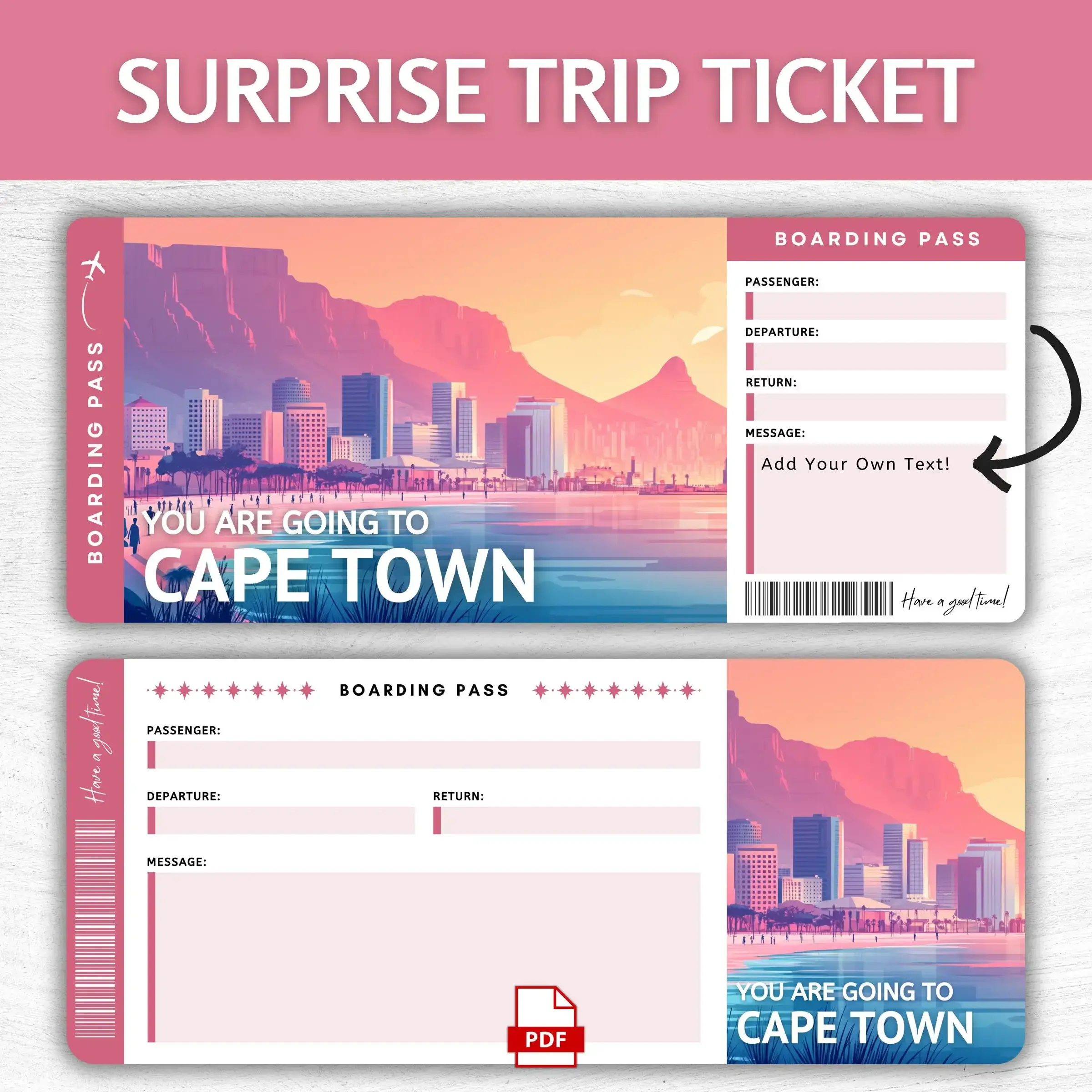 Printable Cape Town Boarding Pass