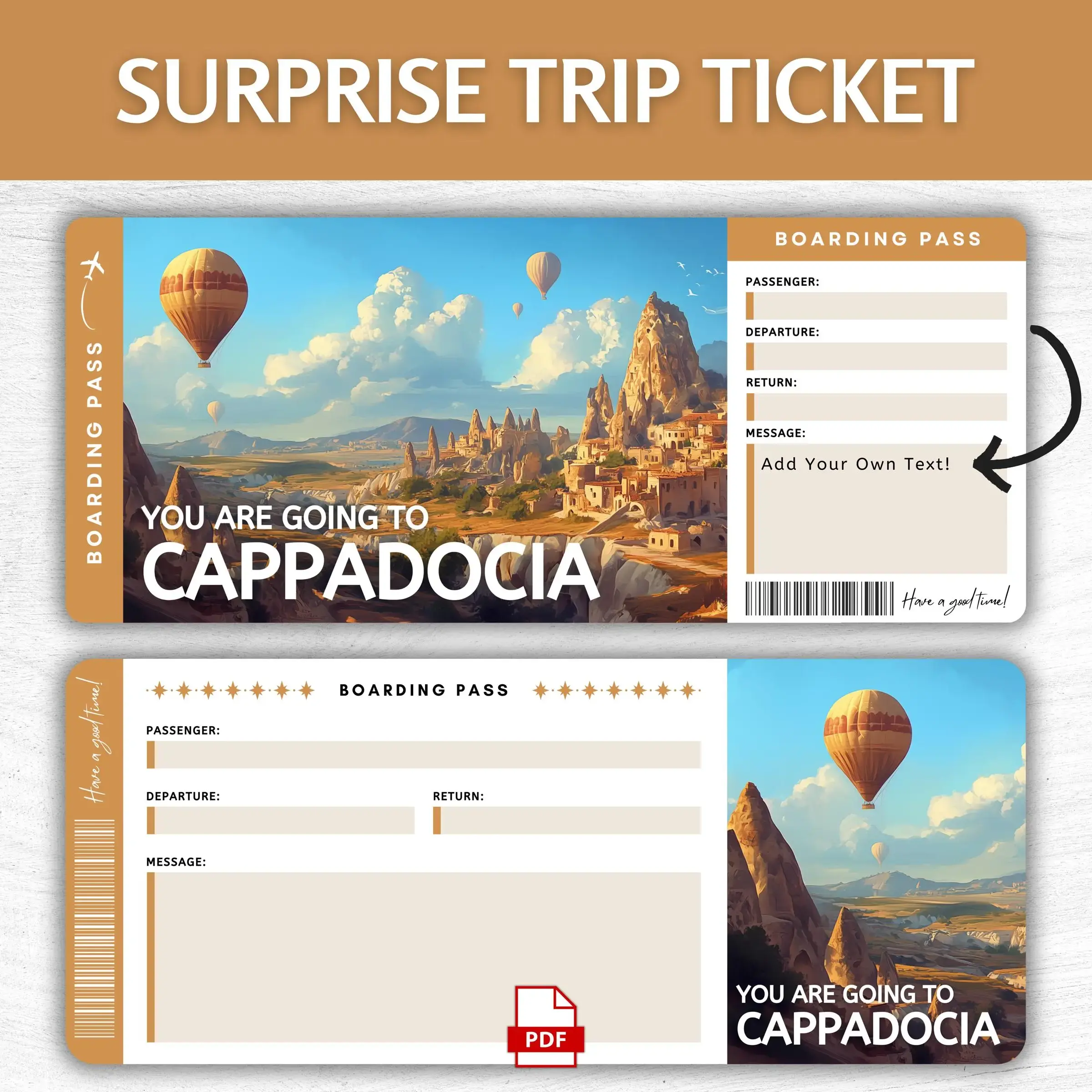 Printable Cappadocia Boarding Pass