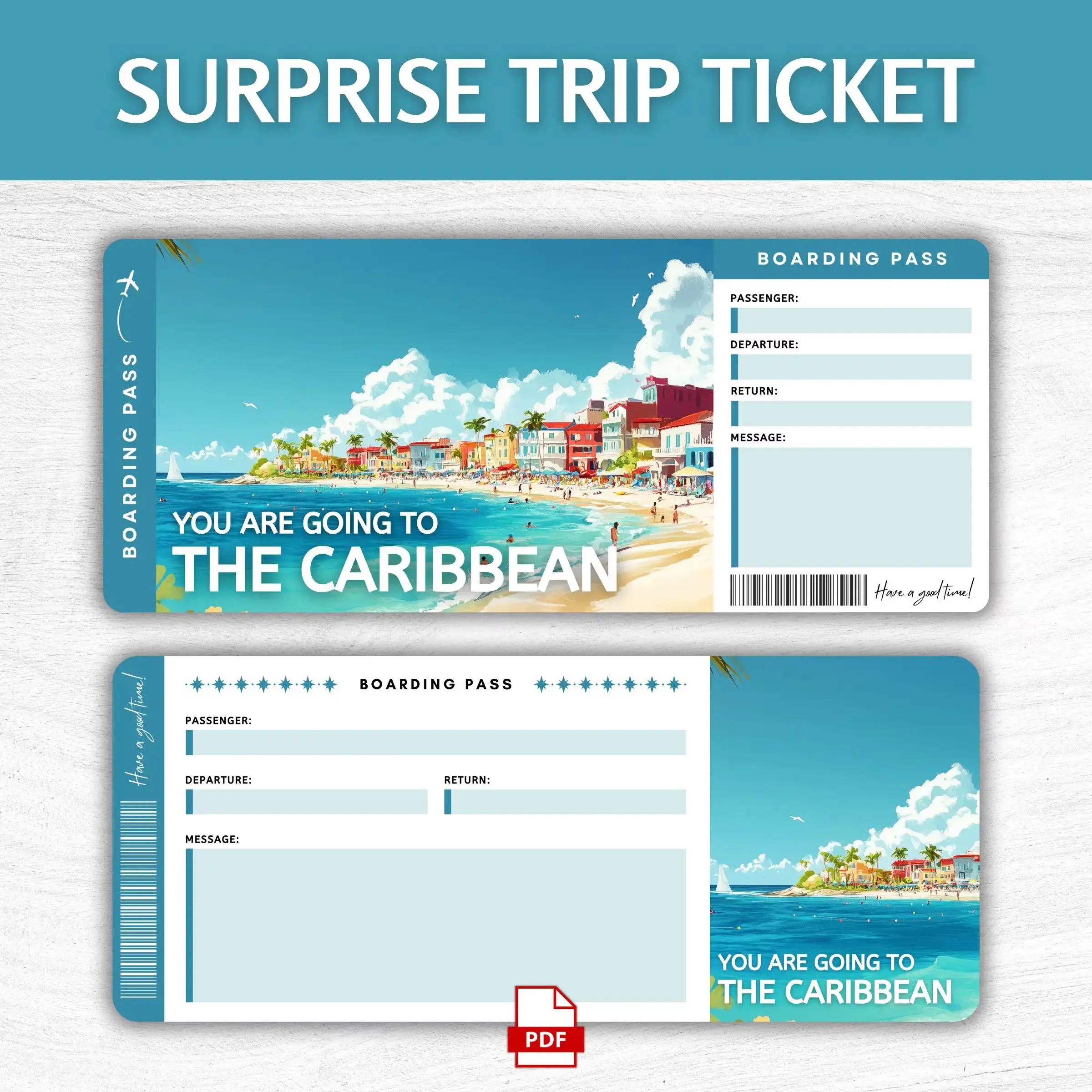 Printable Caribbean Boarding Pass