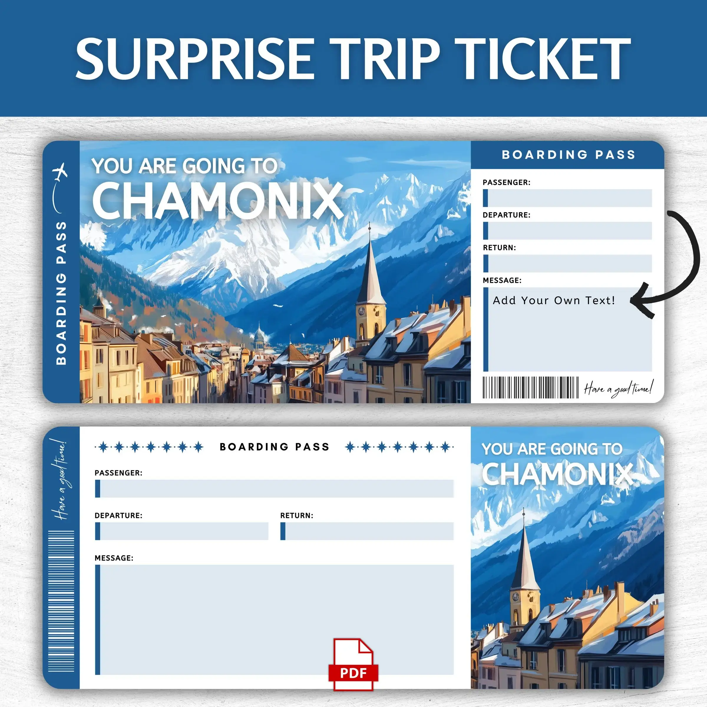 Printable Chamonix Boarding Pass