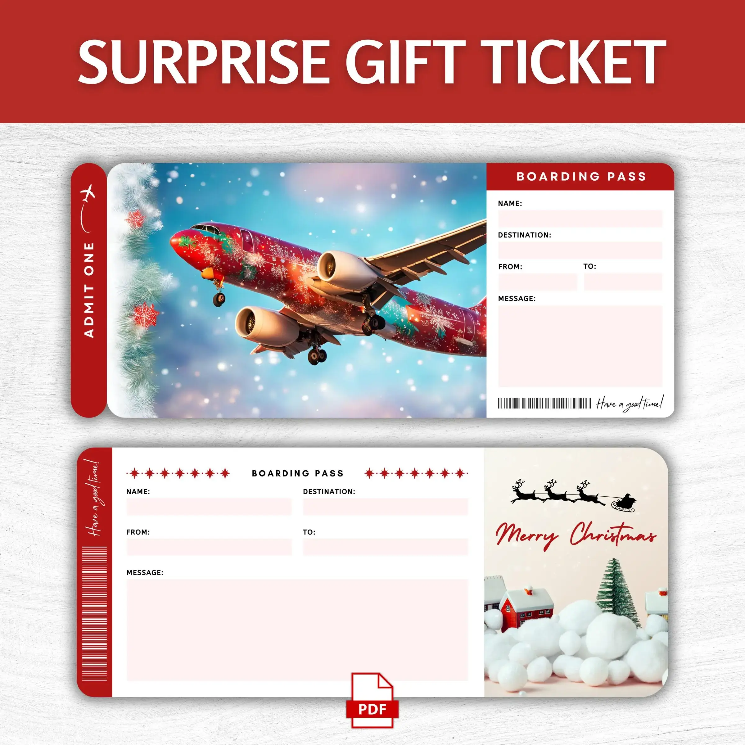 Printable Christmas Boarding Pass