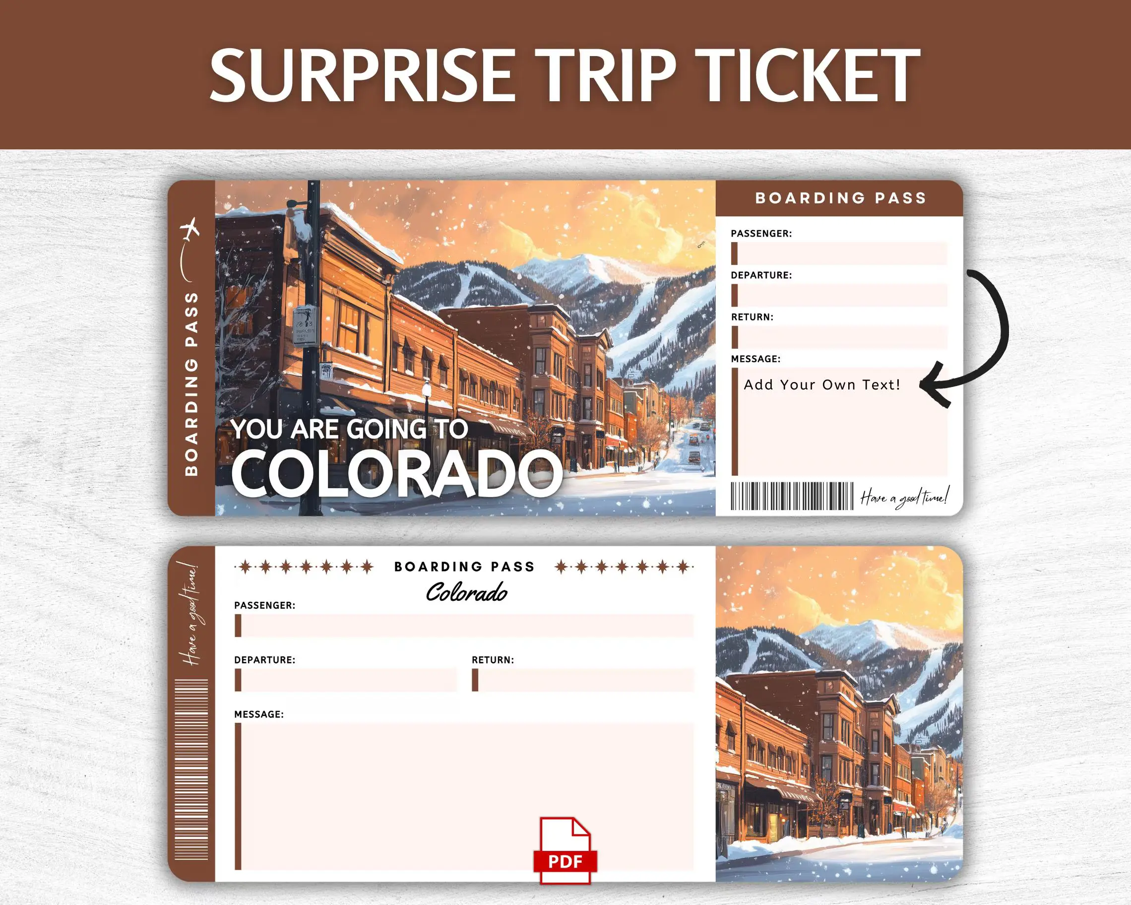 Printable Colorado Boarding Pass