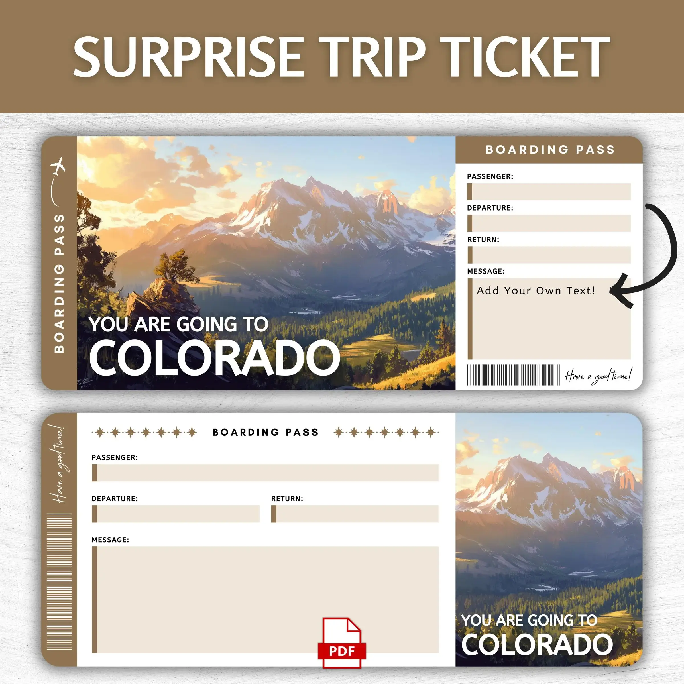 Printable Colorado Boarding Pass