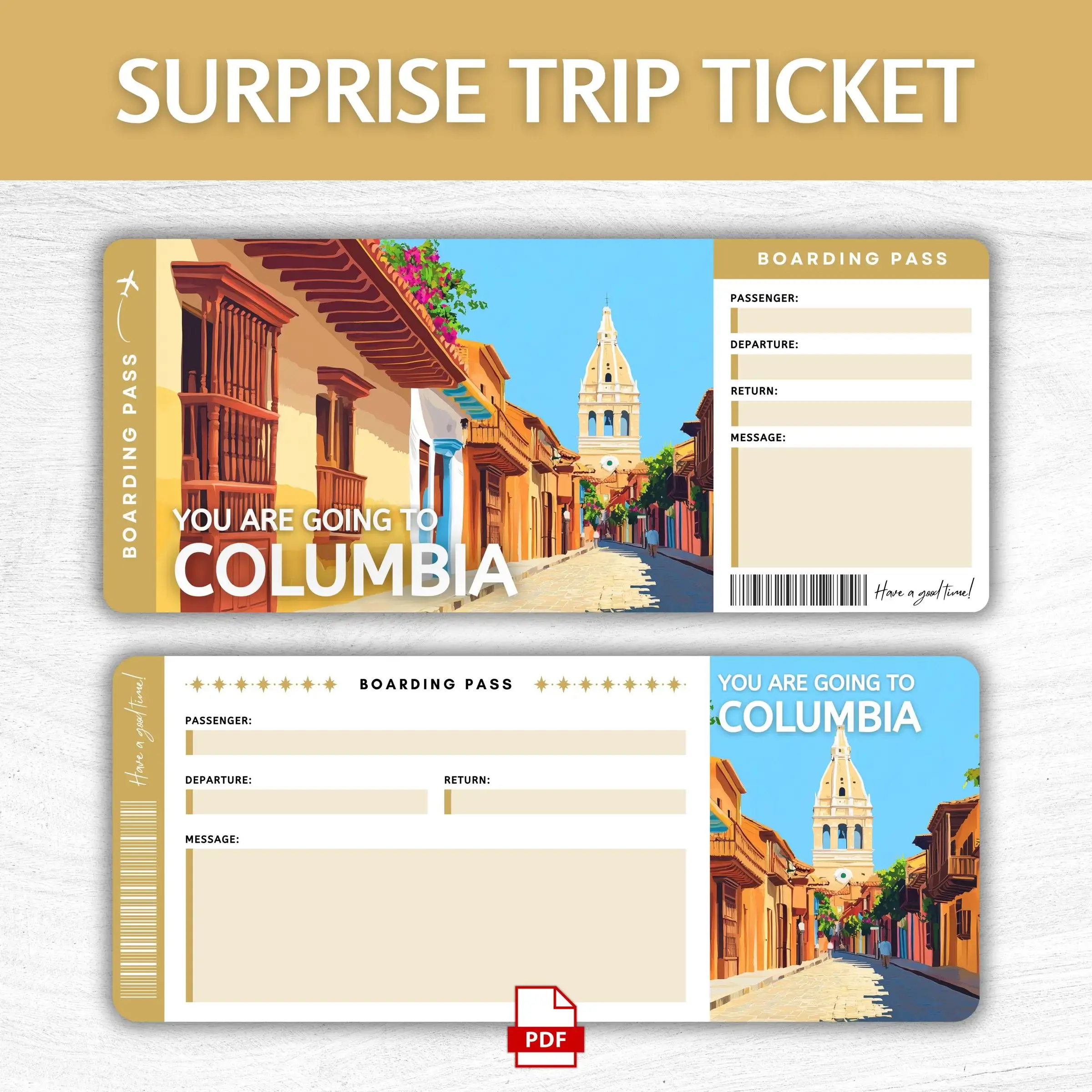 Printable Columbia Boarding Pass