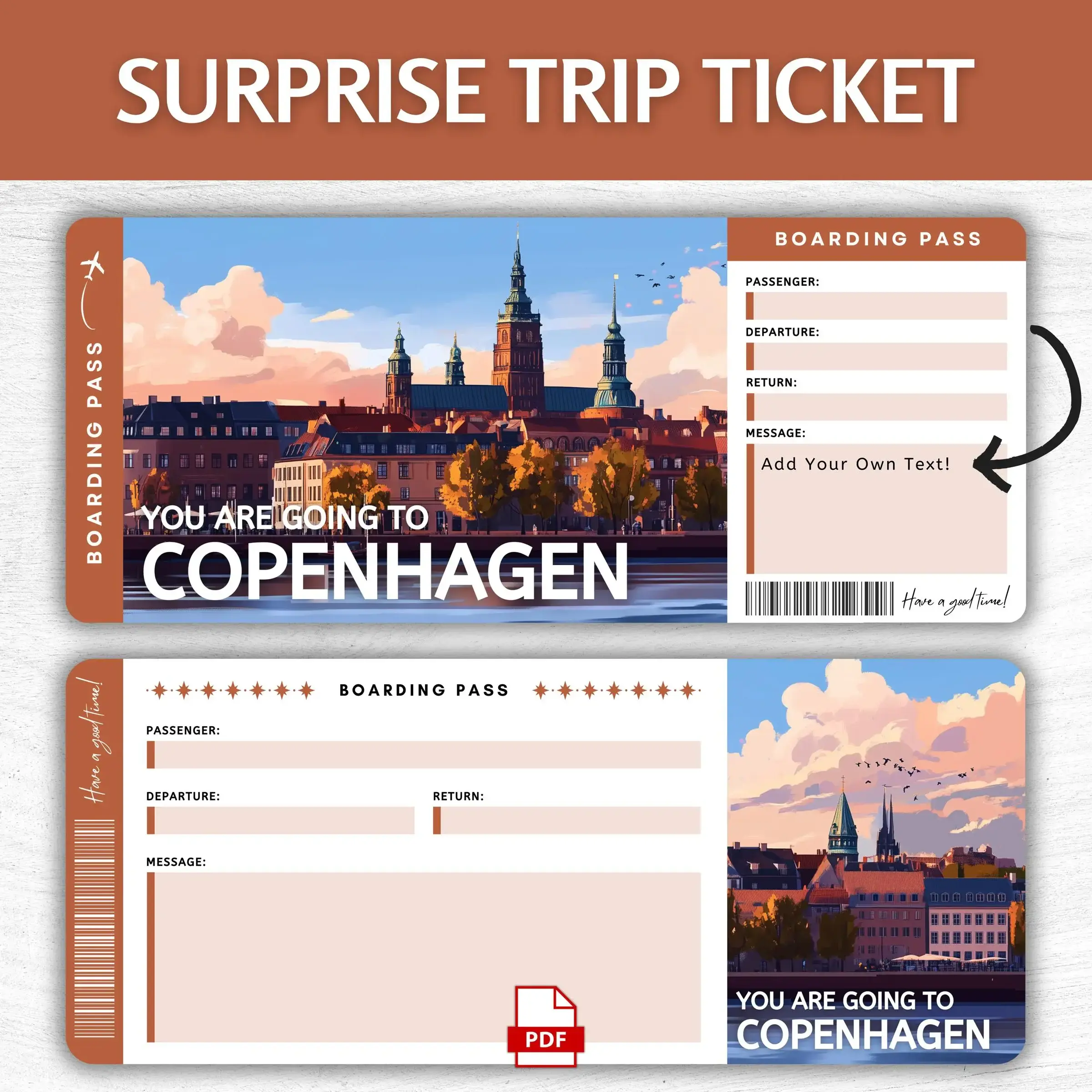 Printable Copenhagen Boarding Pass
