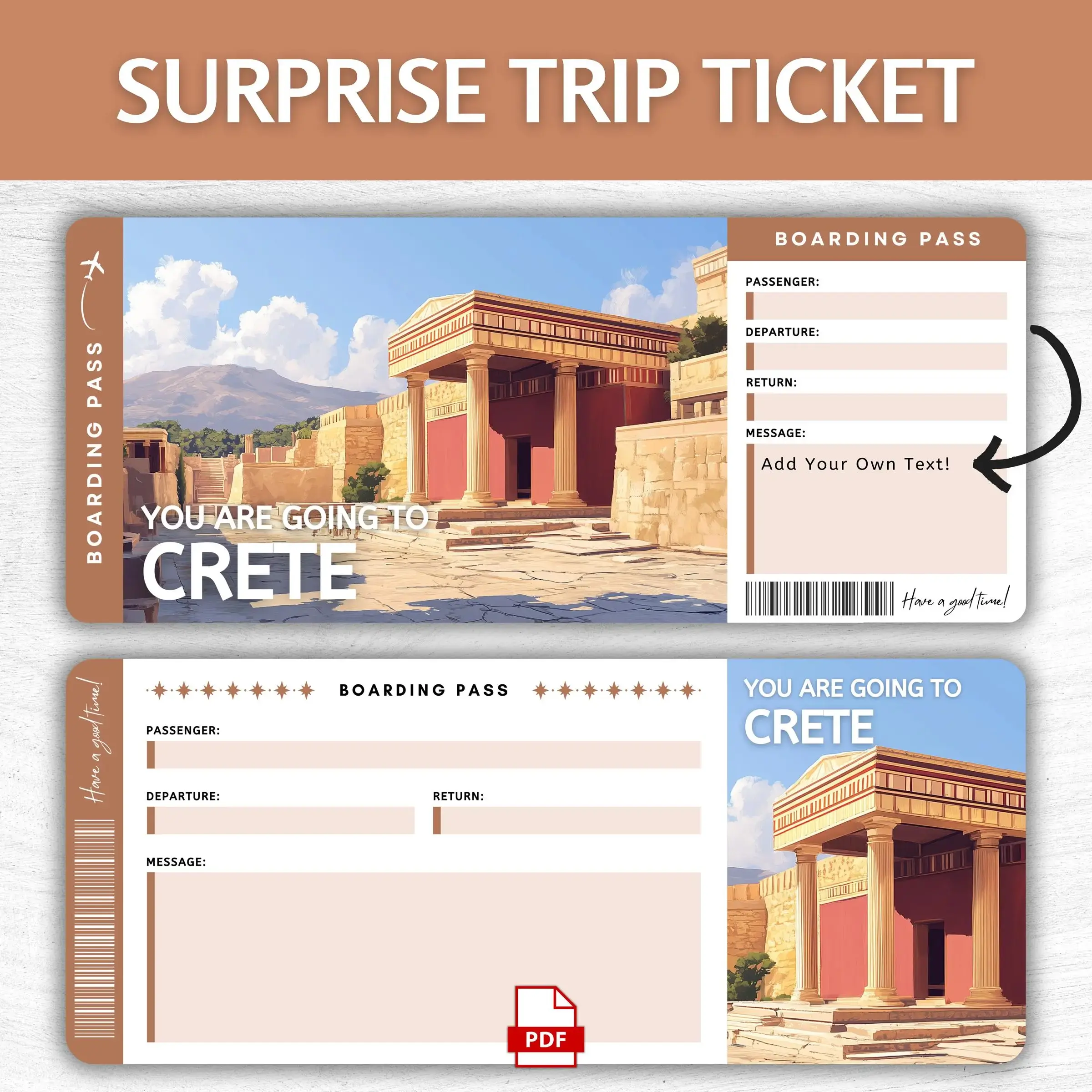 Printable Crete Boarding Pass
