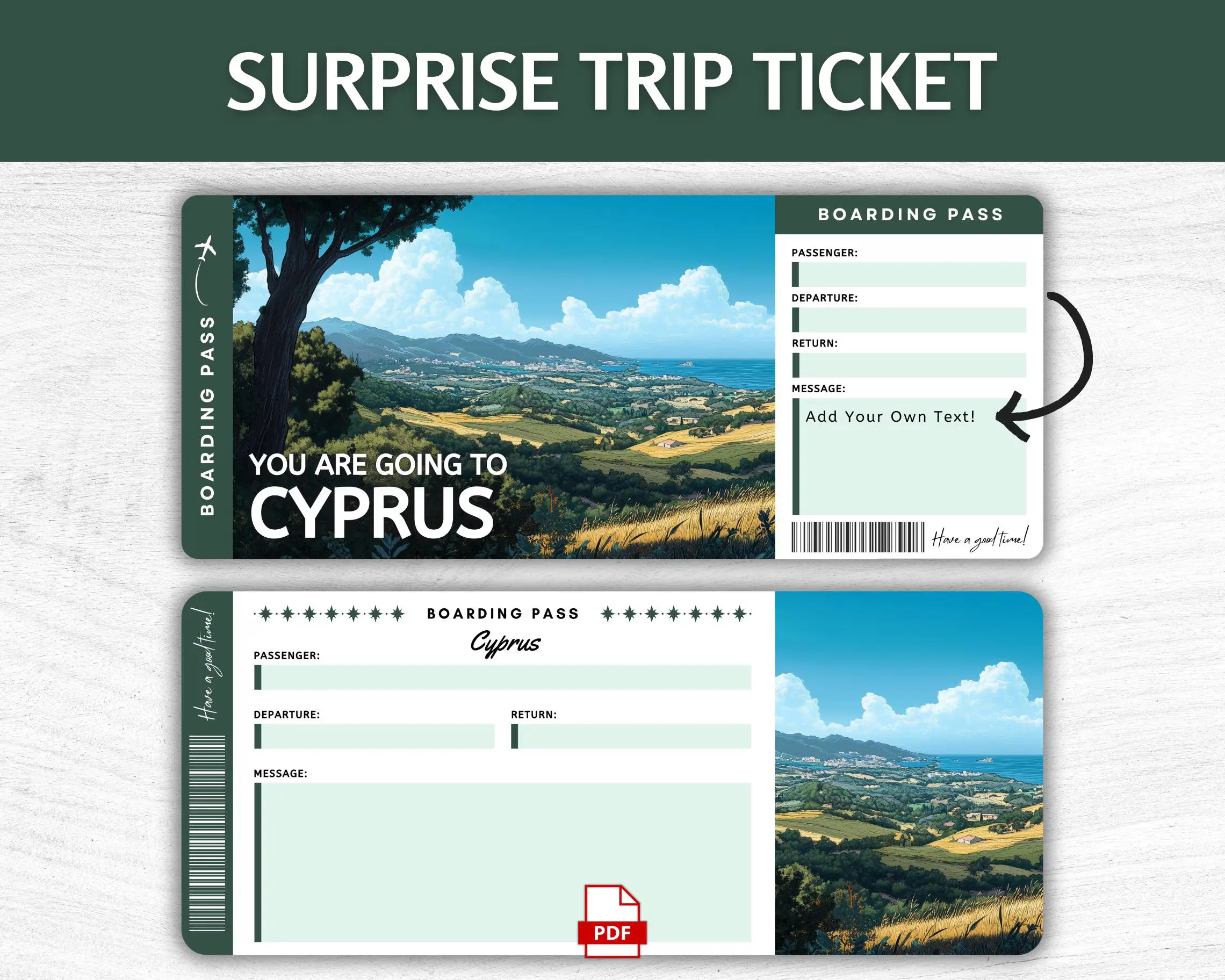 Printable Cyprus Boarding Pass