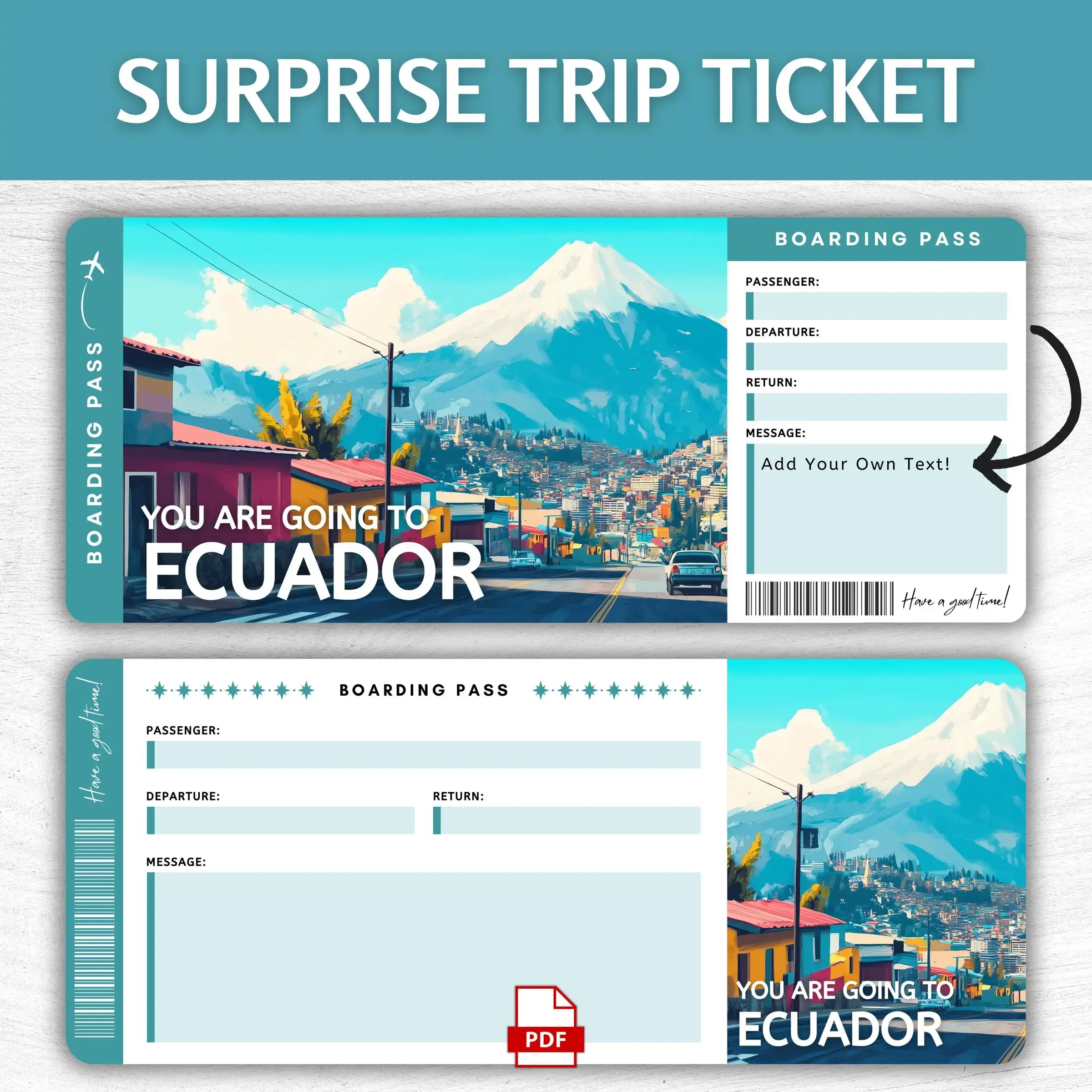 Printable Ecuador Boarding Pass