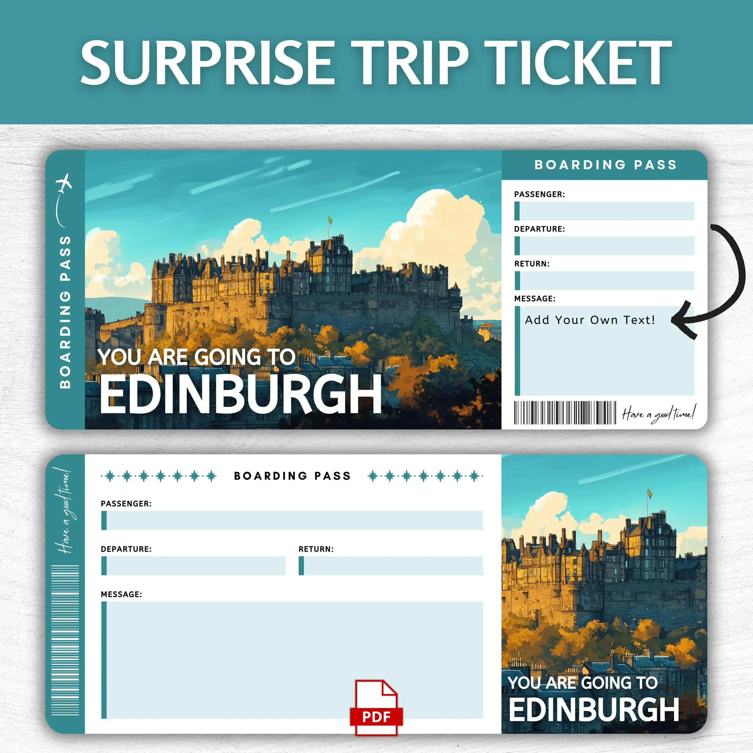 Printable Edinburgh Boarding Pass