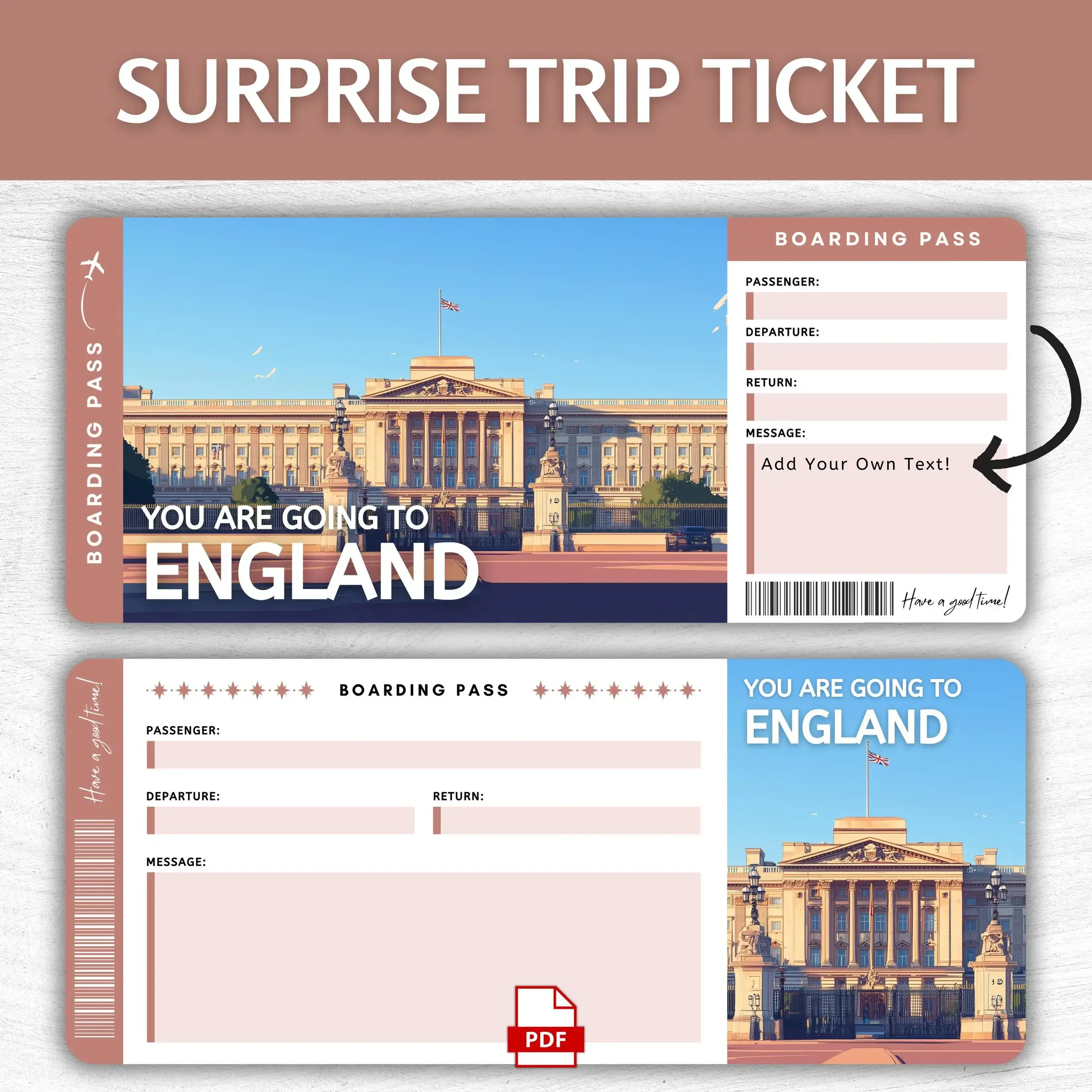 Printable England Boarding Pass