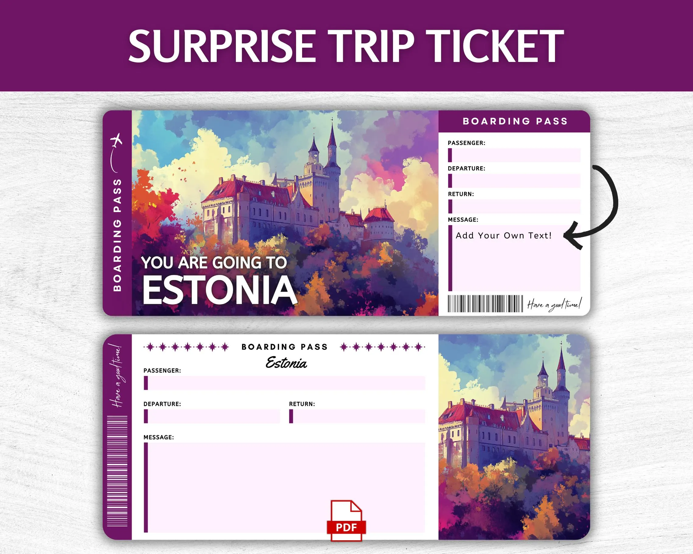 Printable Estonia Boarding Pass