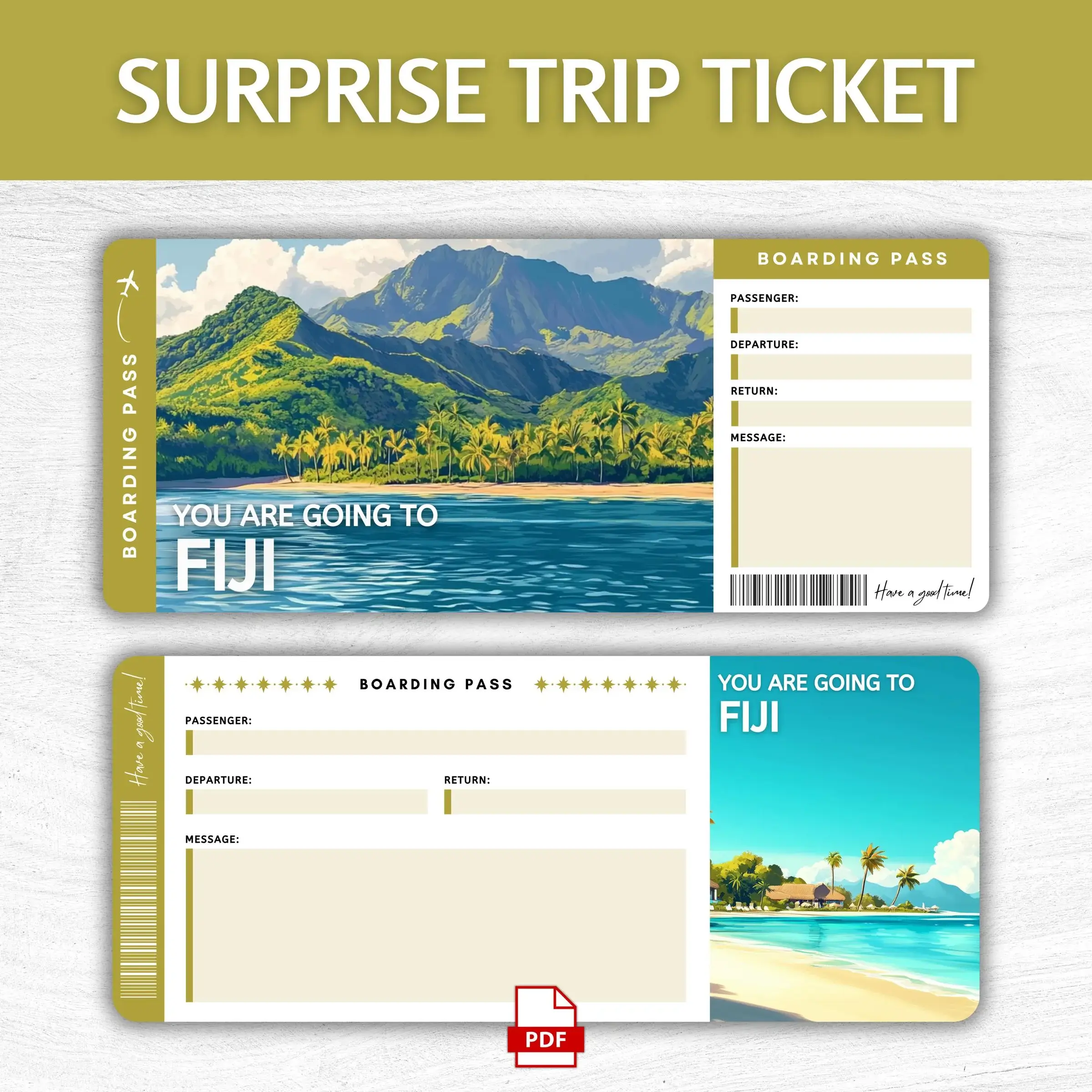 Printable Fiji Boarding Pass