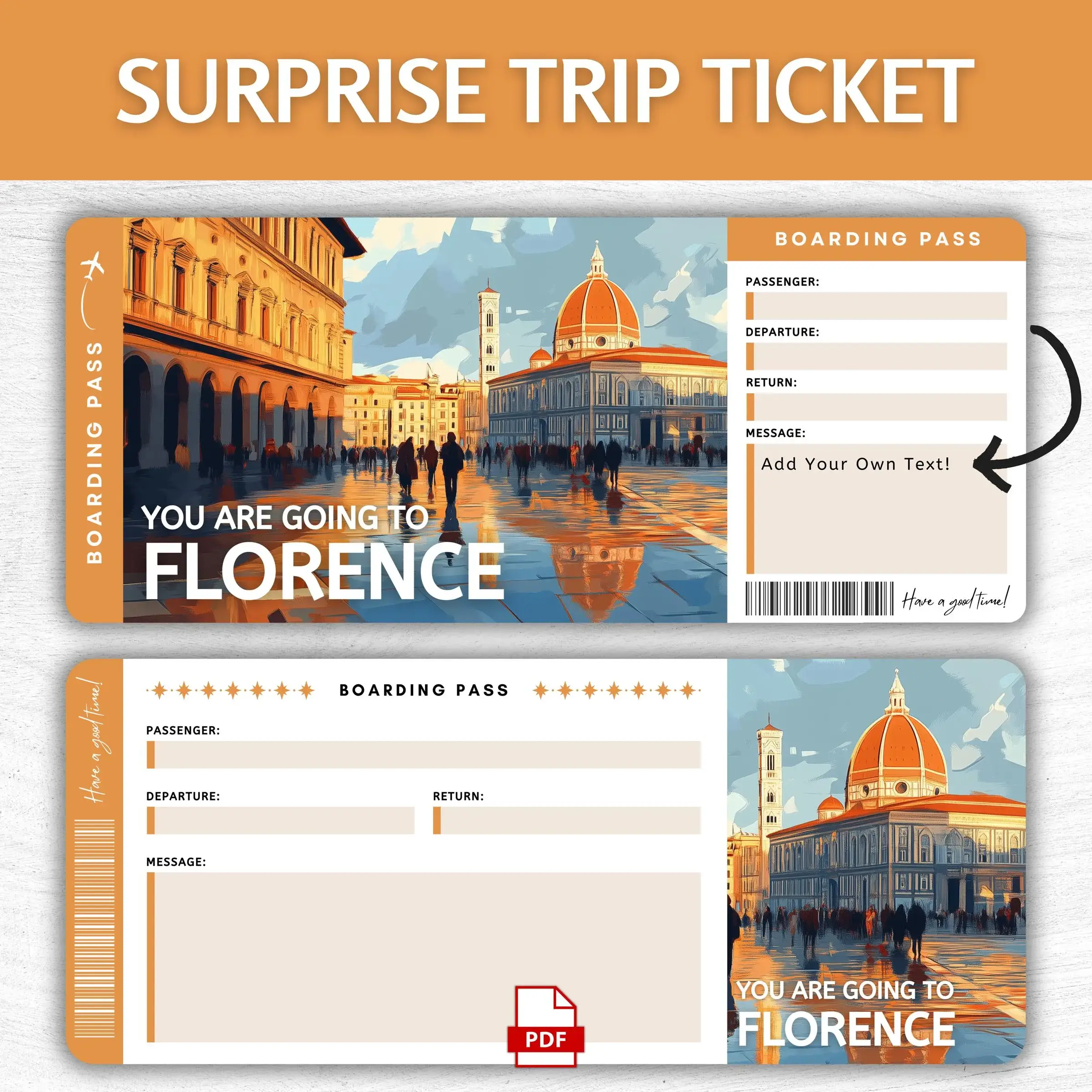 Printable Florence Boarding Pass