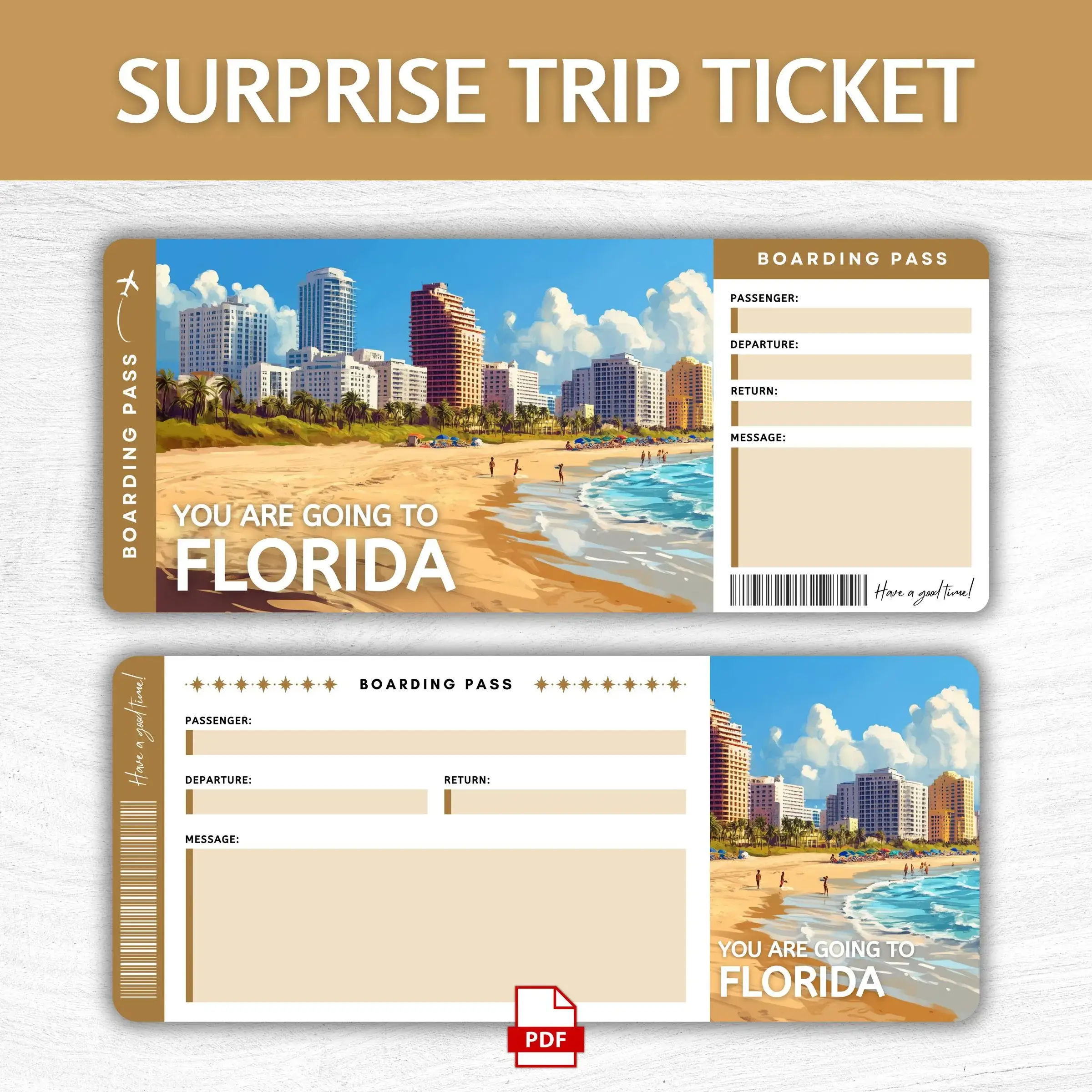 Printable Florida Boarding Pass