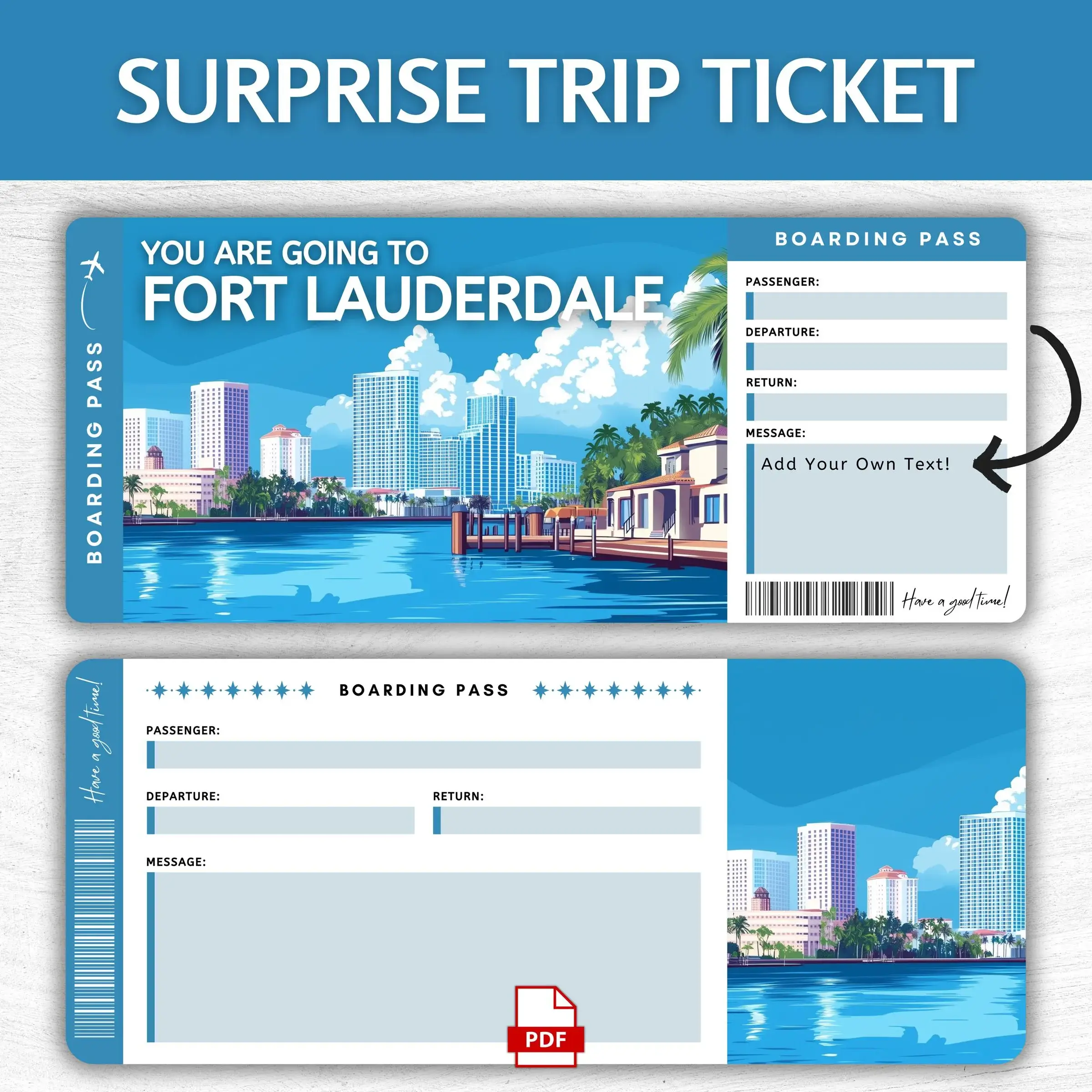 Printable Fort Lauderdale Boarding Pass