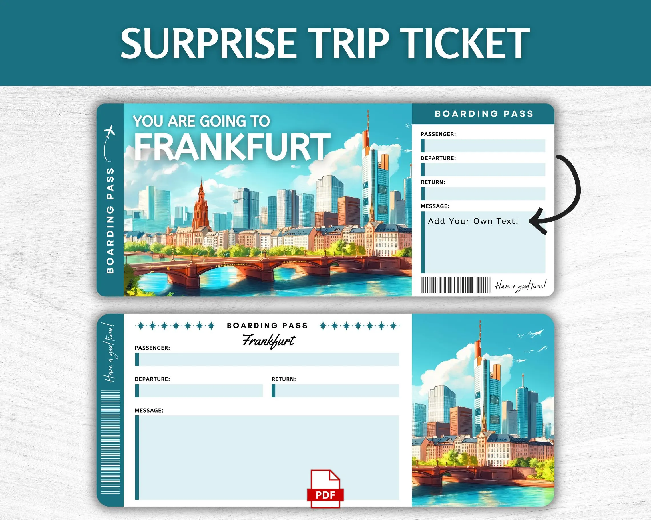 Printable Frankfurt Boarding Pass