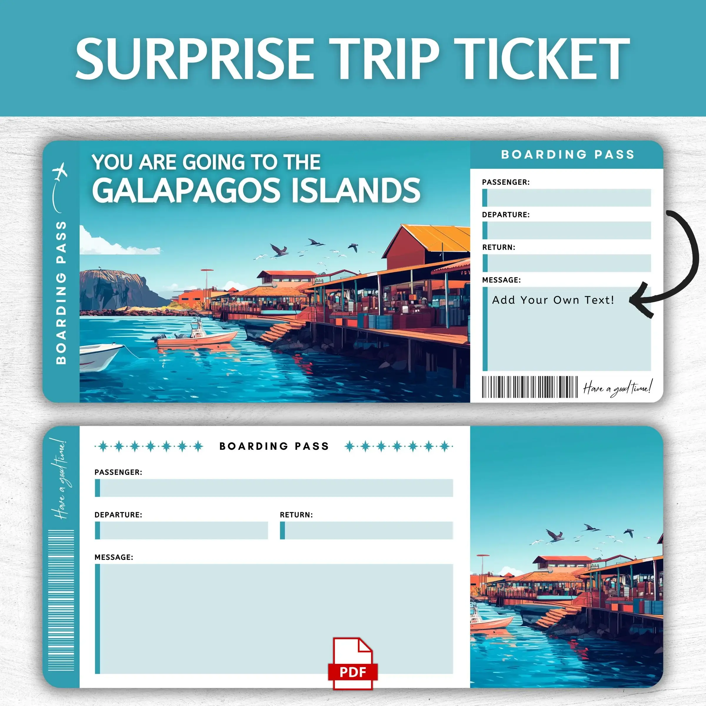Printable Galapagos Islands Boarding Pass