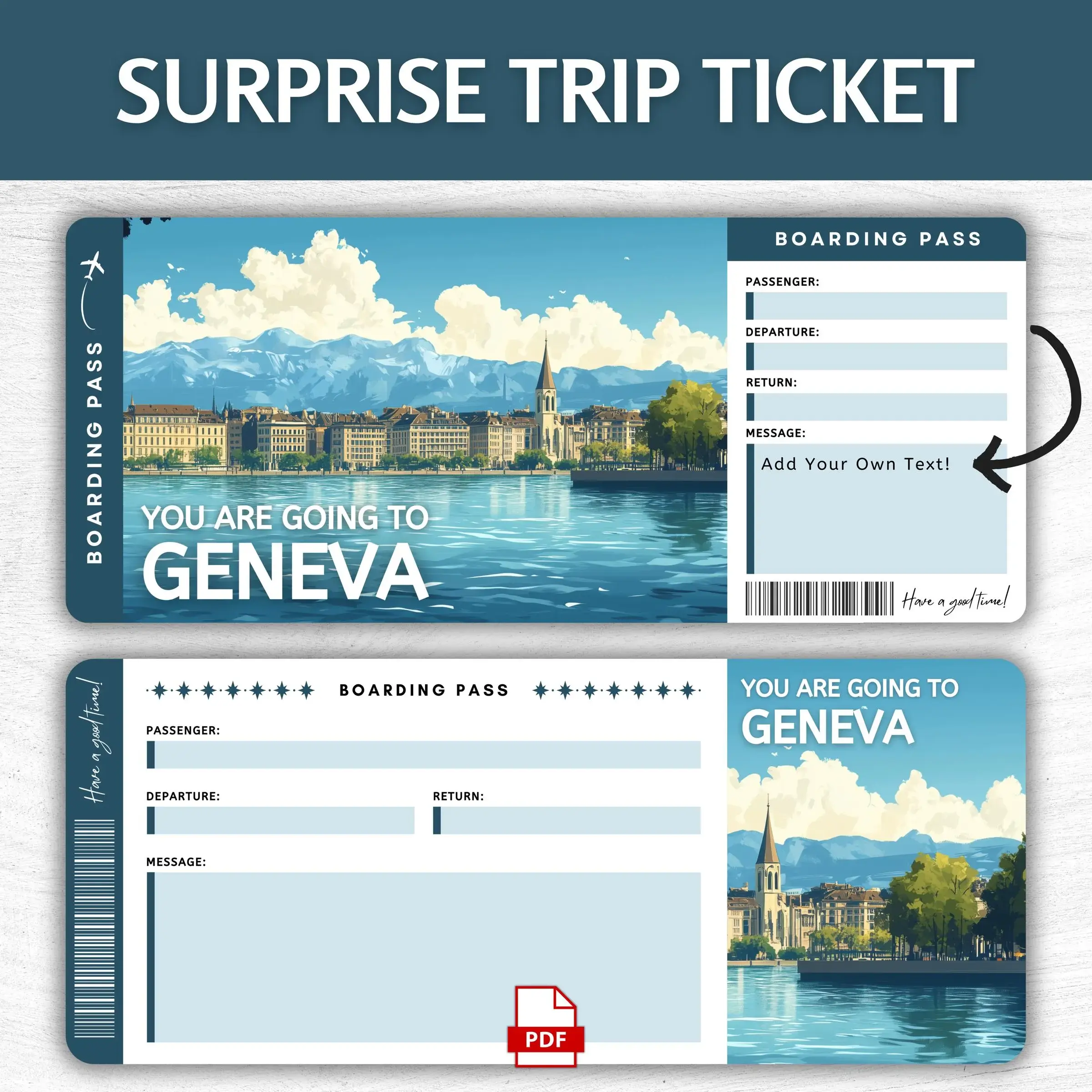 Printable Geneva Boarding Pass
