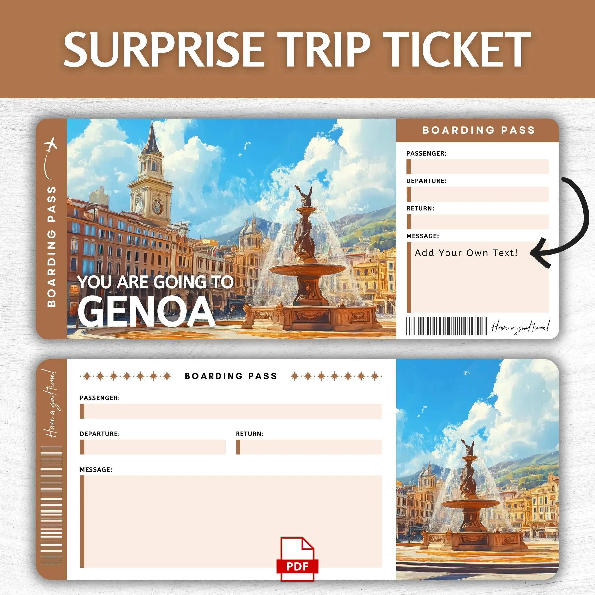 Printable Genoa Boarding Pass