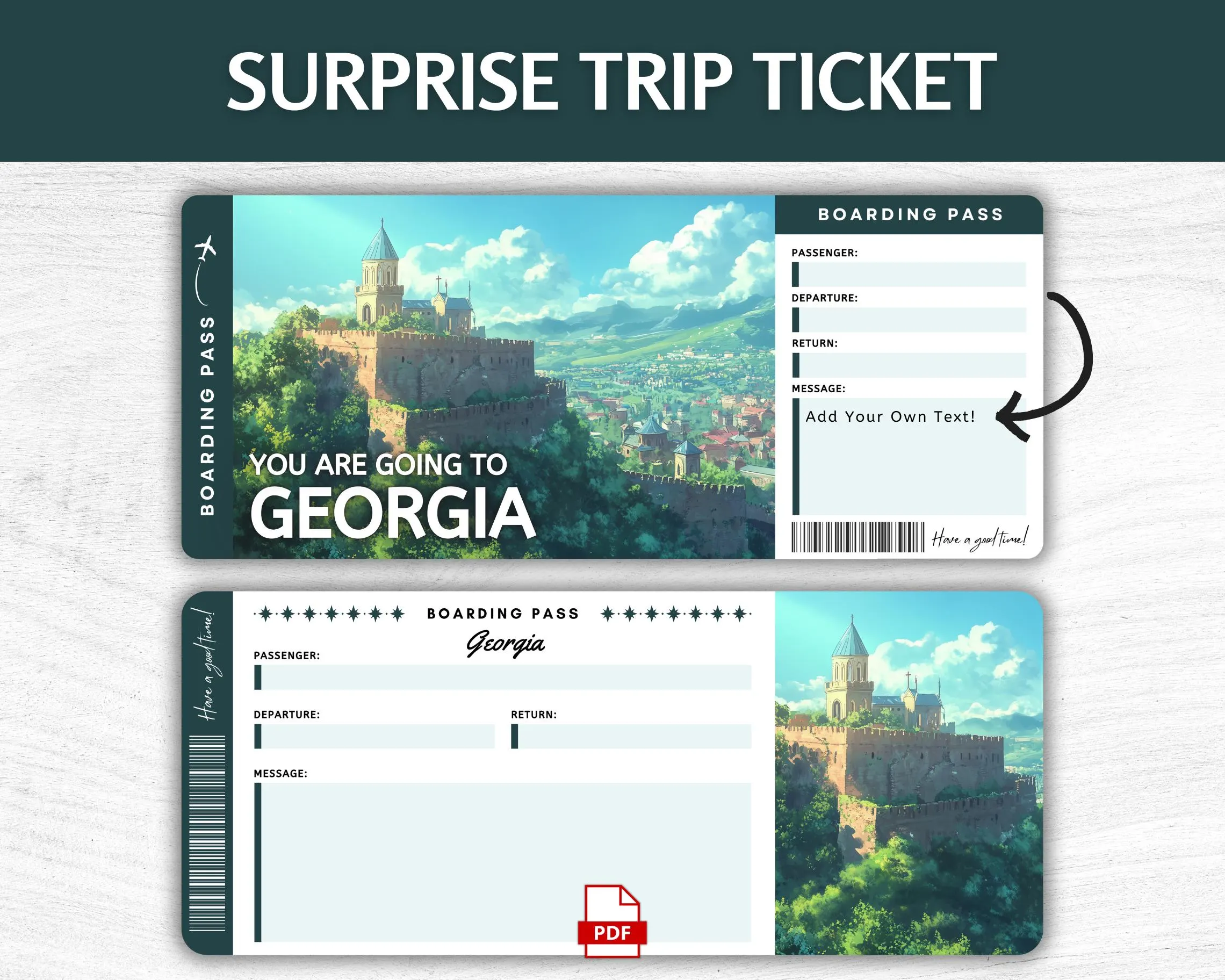 Printable Georgia Boarding Pass