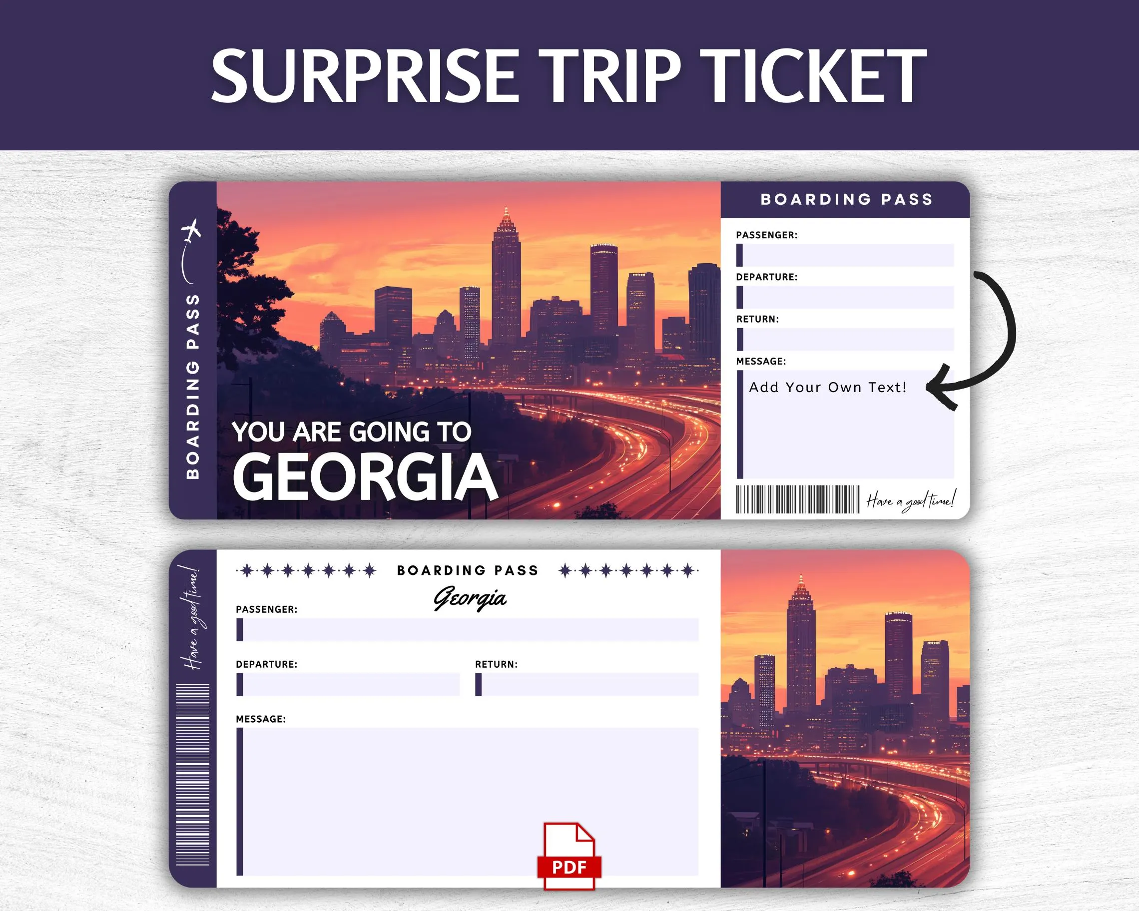 Printable Georgia State Boarding Pass