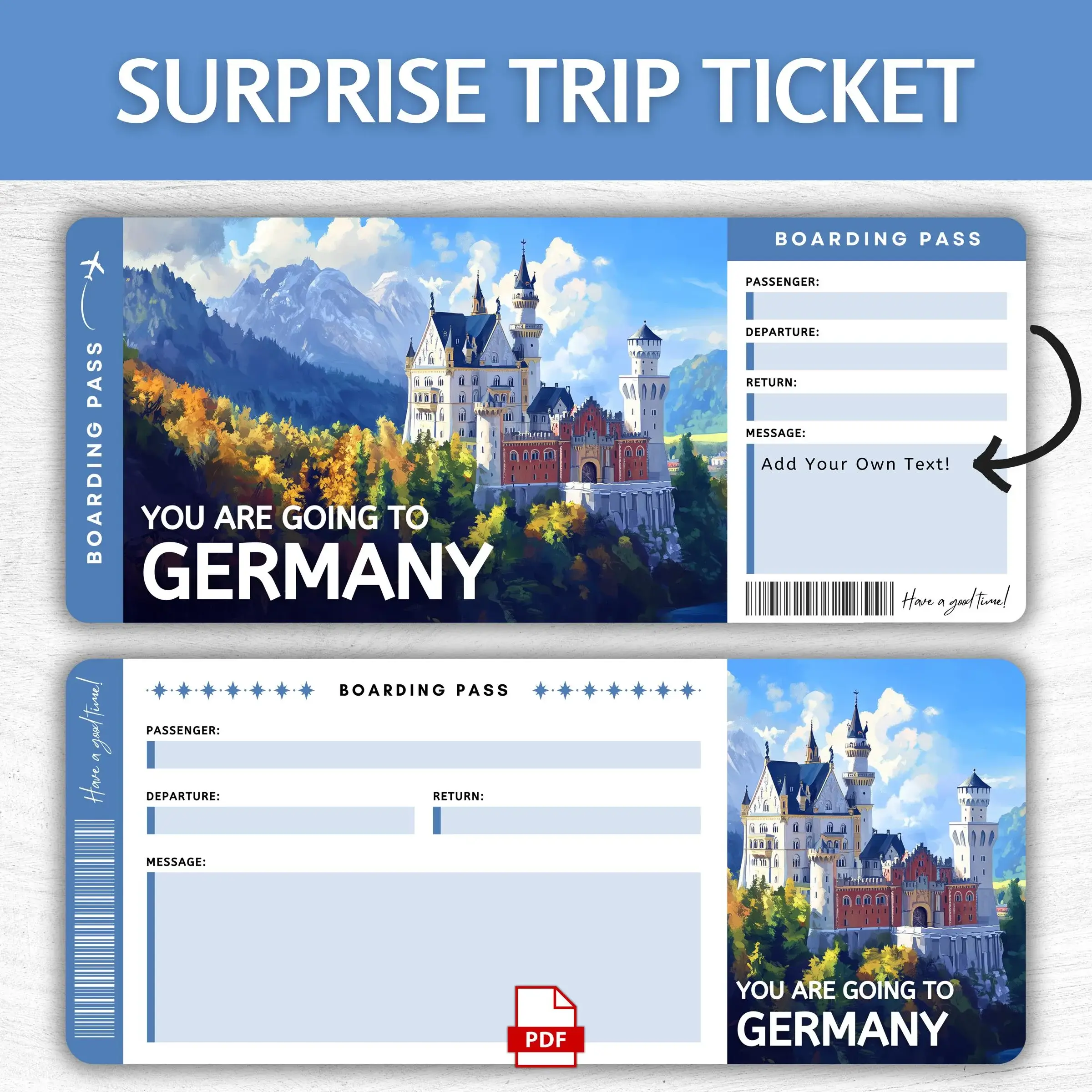 Printable Germany Boarding Pass
