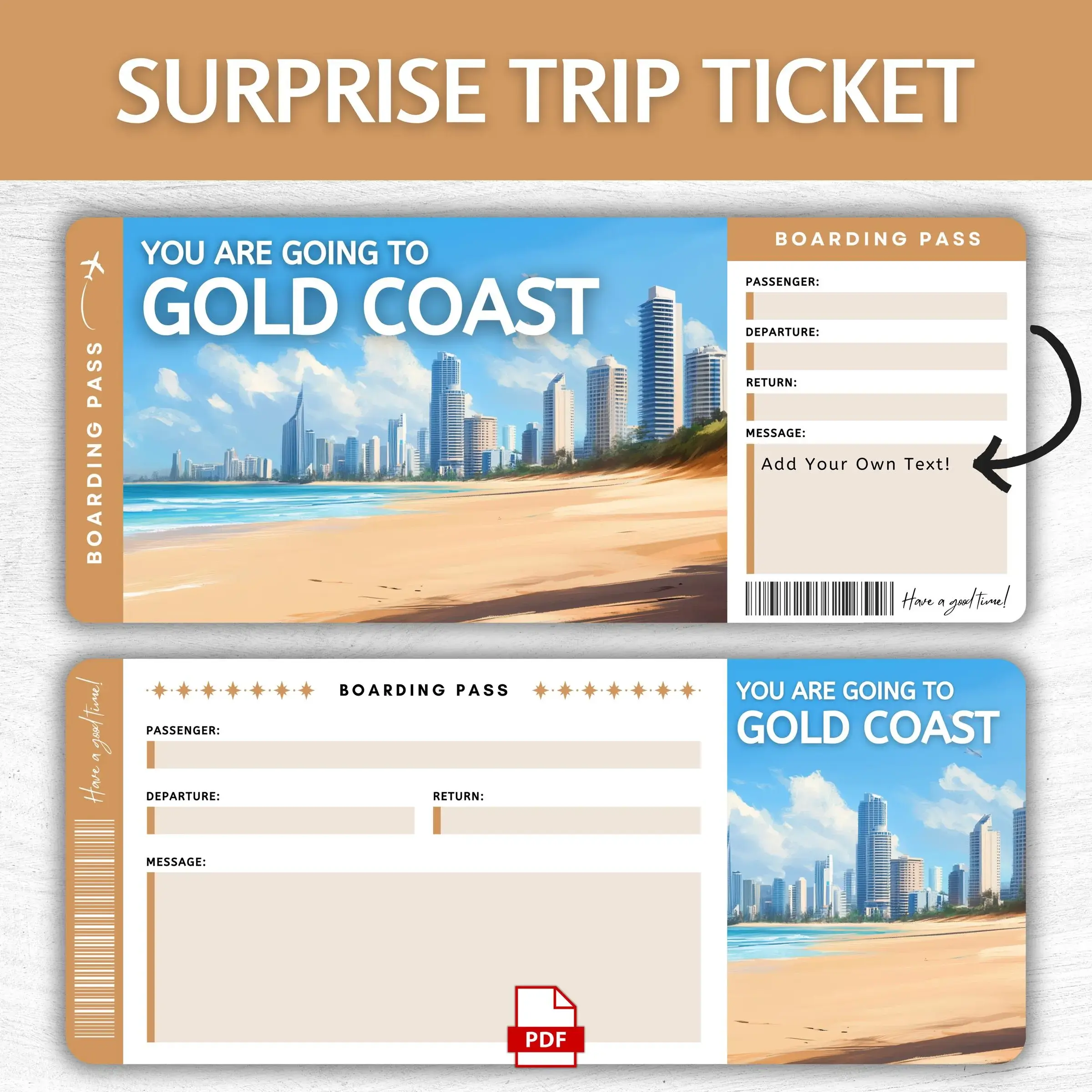 Printable Gold Coast Boarding Pass