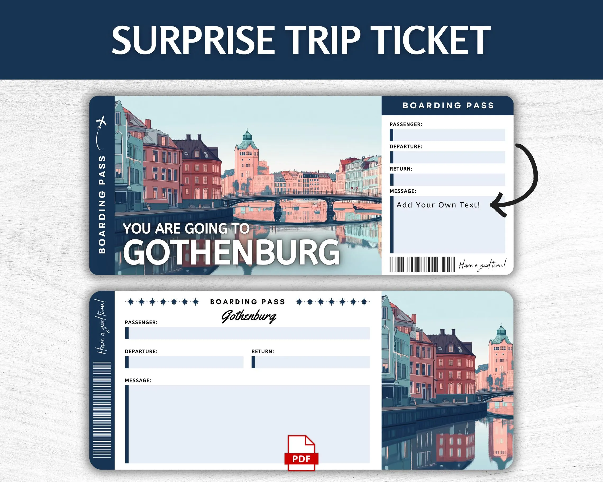 Printable Gothenburg Boarding Pass