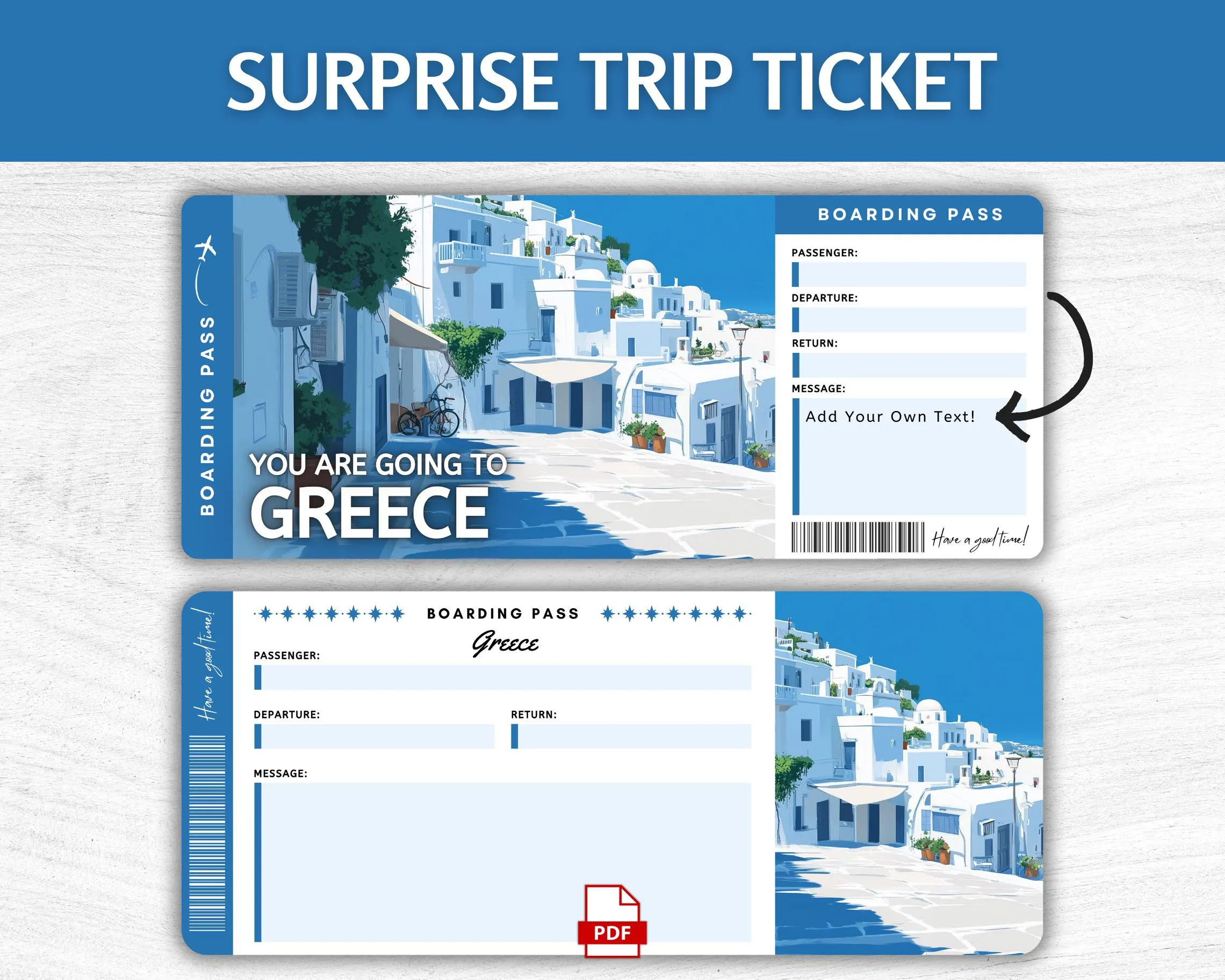 Printable Greece Boarding Pass
