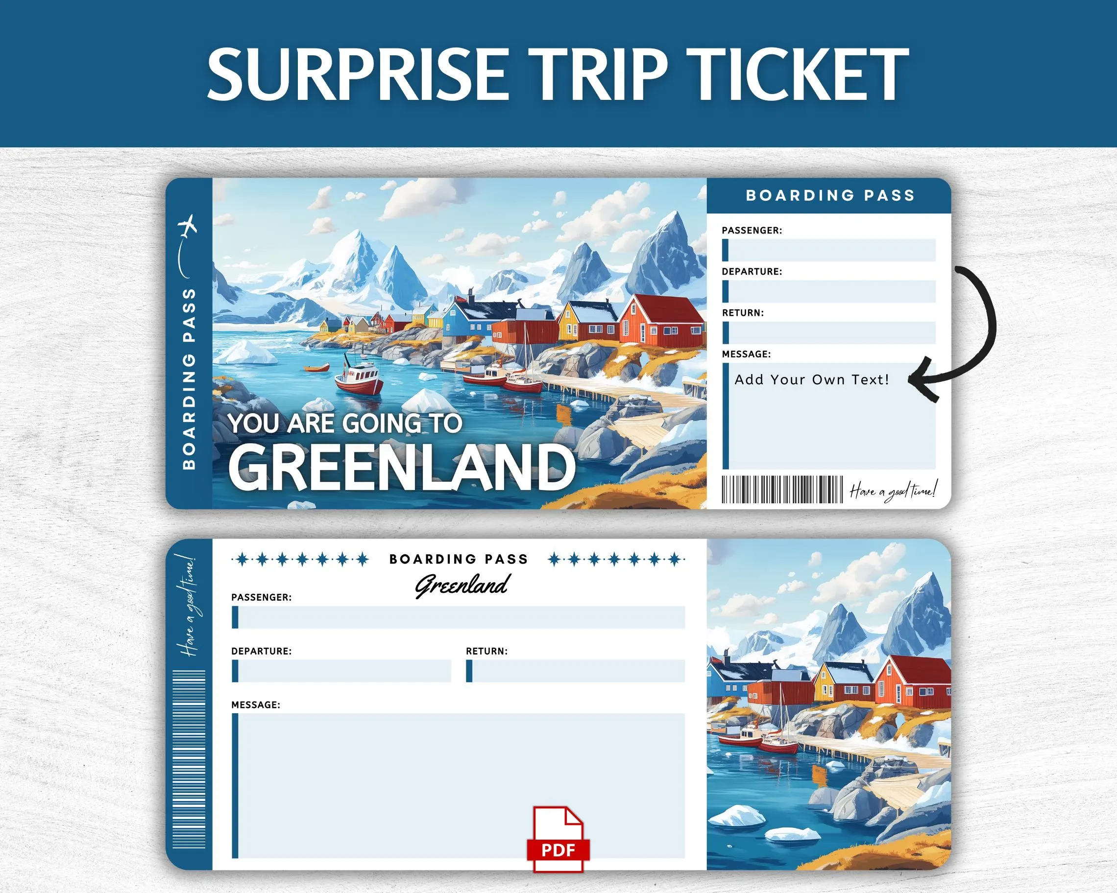 Printable Greenland Boarding Pass