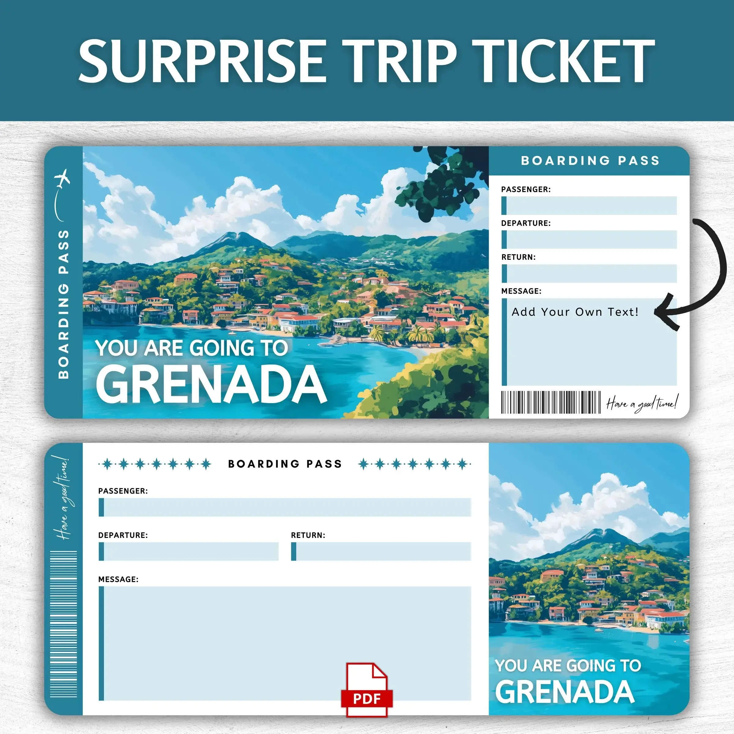Printable Grenada Boarding Pass